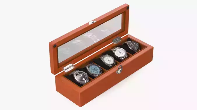 Watch Display Box with Watch Set 3D model