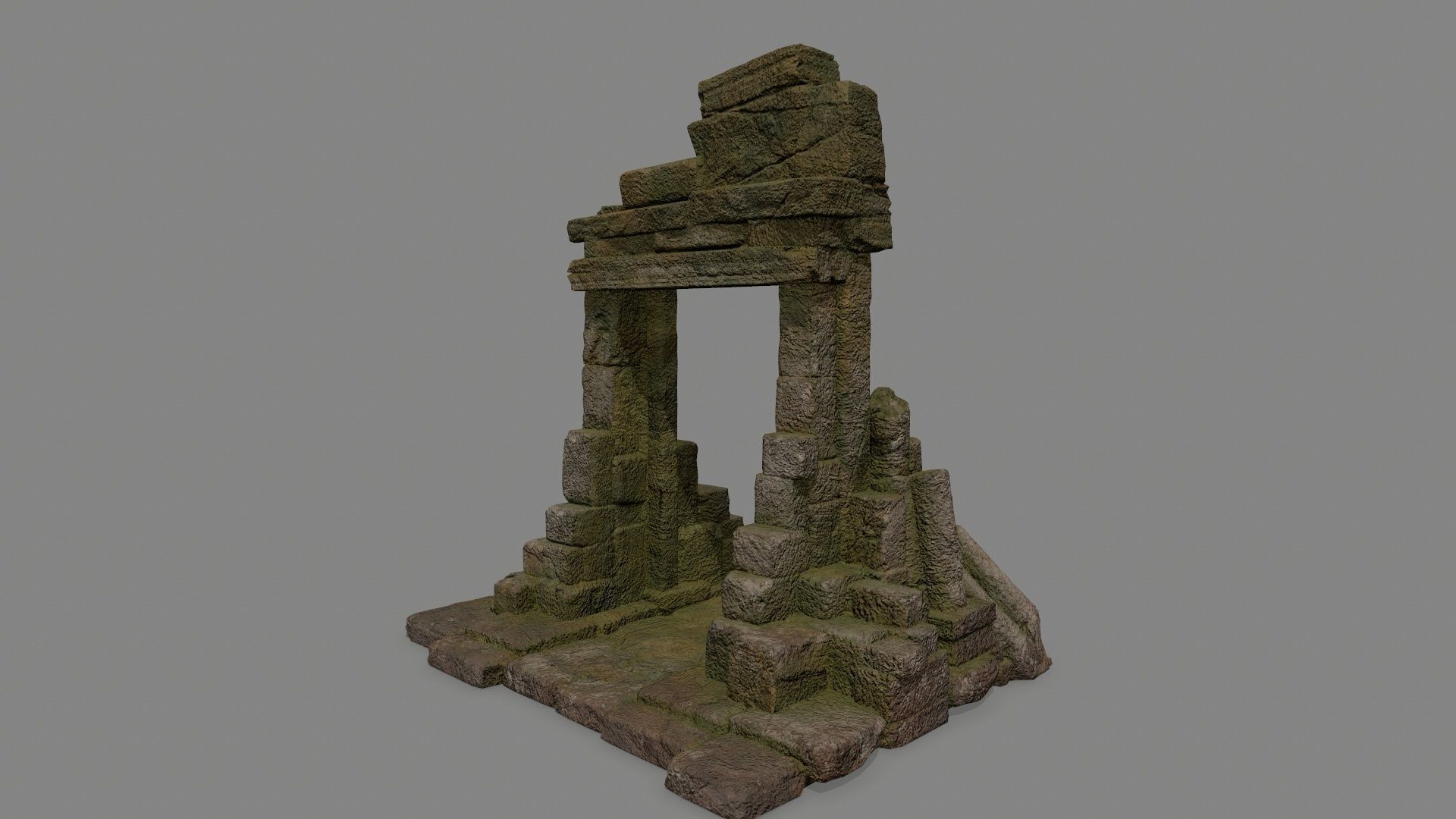 Rock Gate Low-poly 3D model_9
