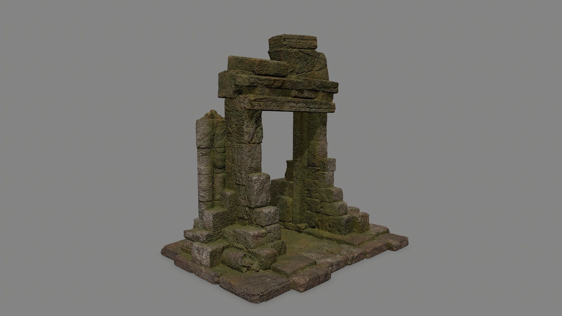 Rock Gate Low-poly 3D model_3