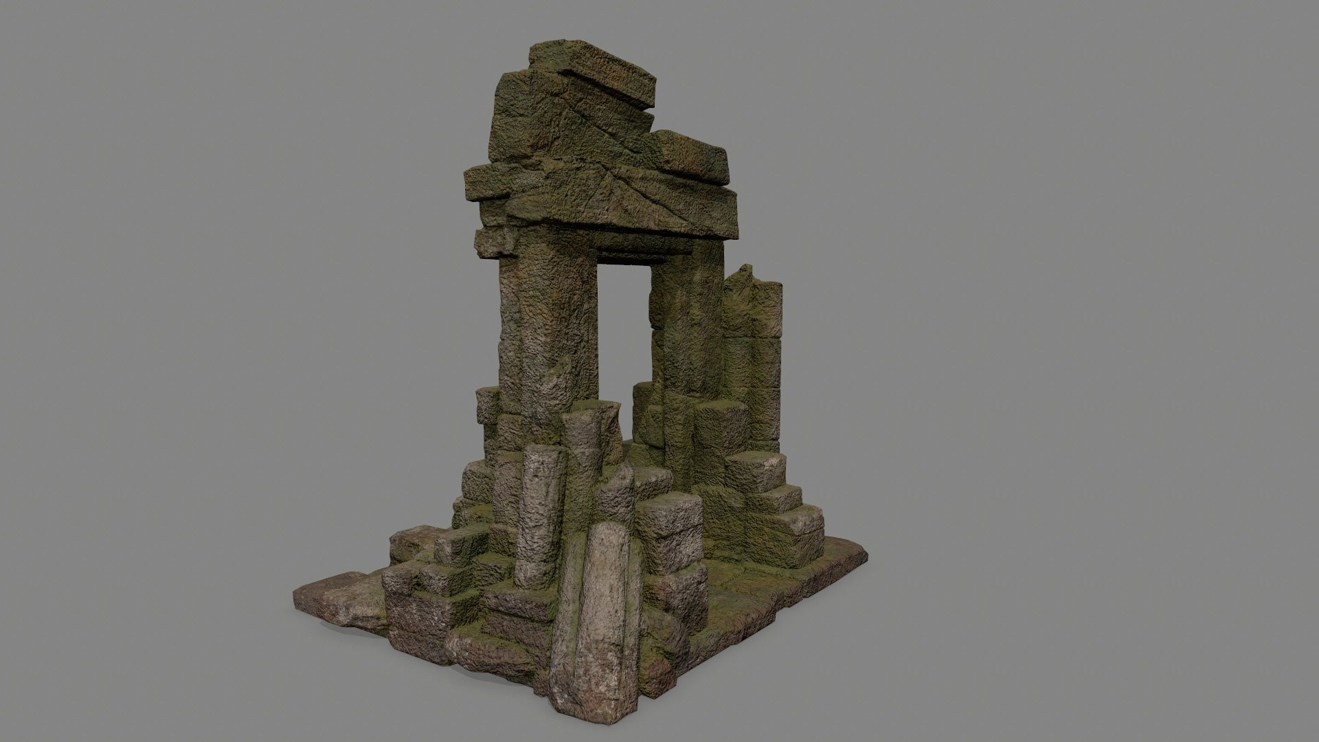 Rock Gate Low-poly 3D model_7
