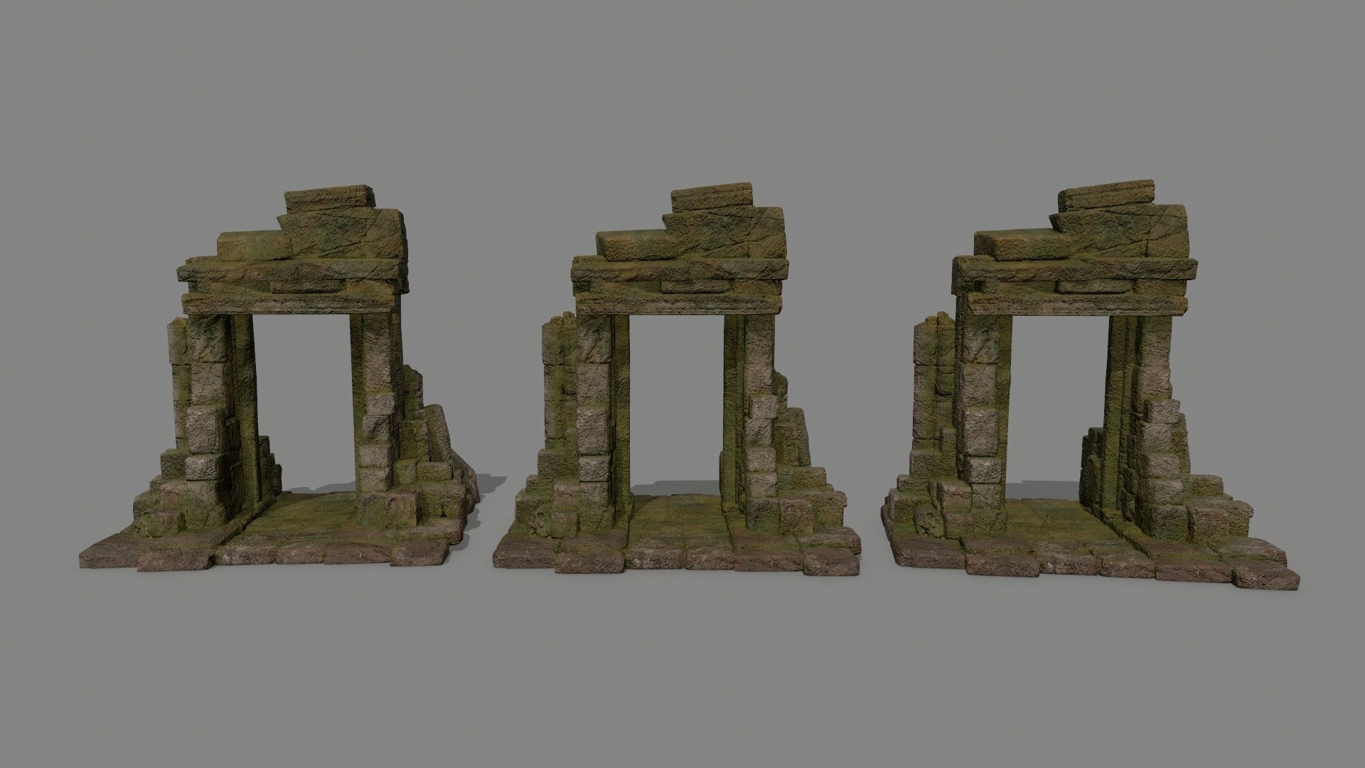 Rock Gate Low-poly 3D model_11