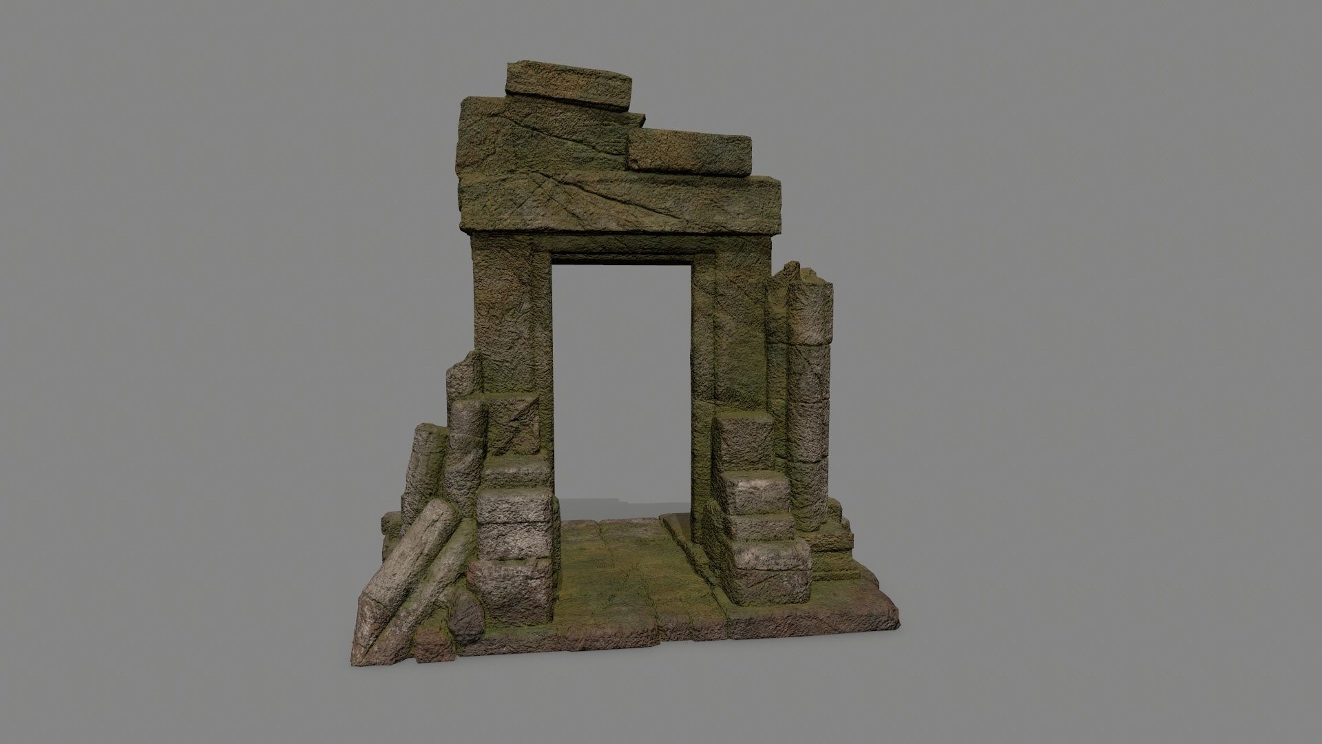 Rock Gate Low-poly 3D model_6