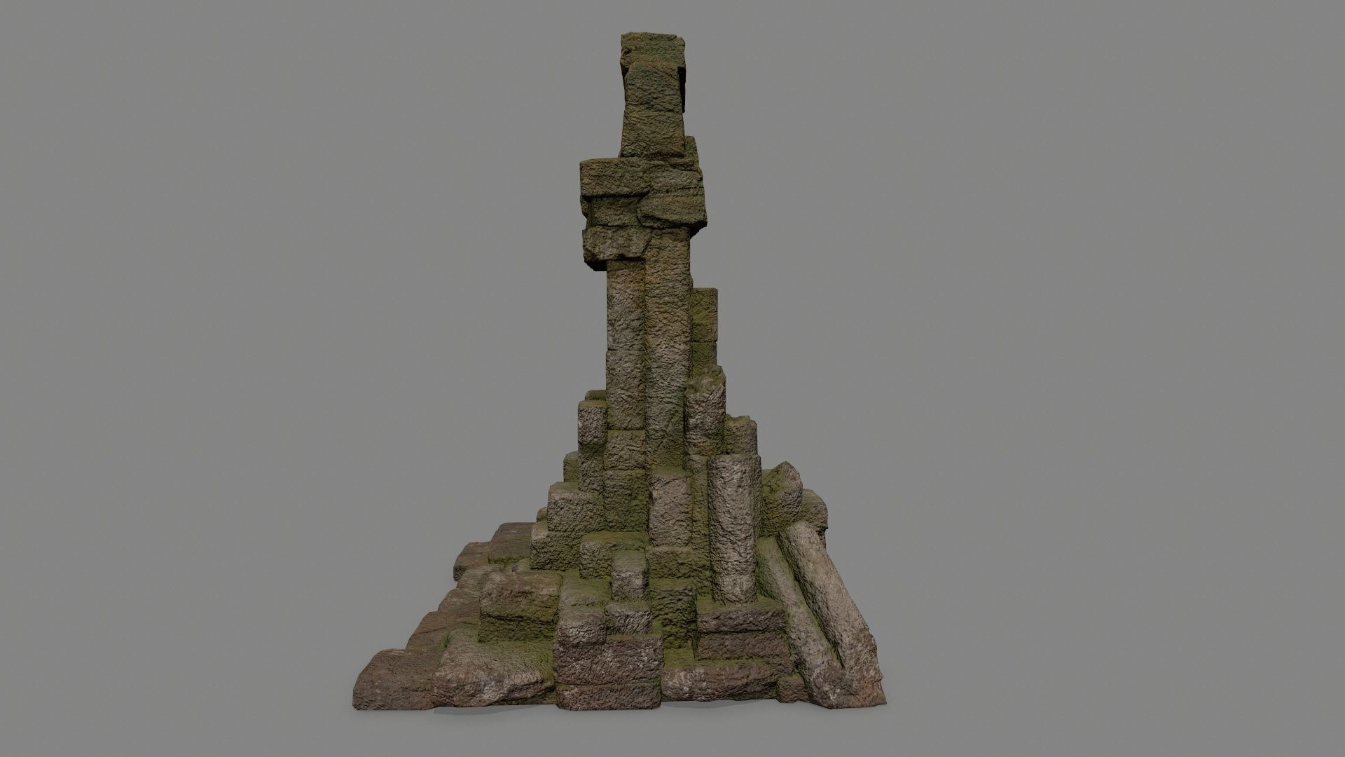Rock Gate Low-poly 3D model_8