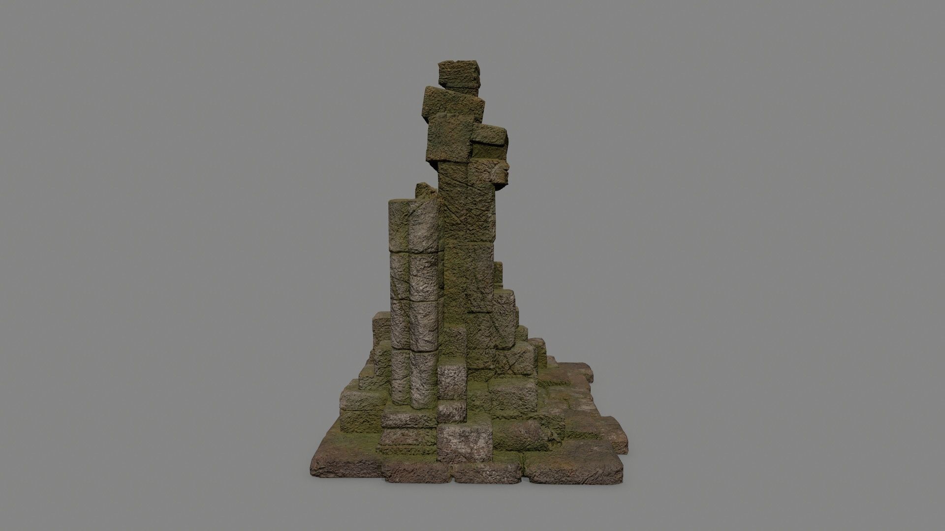 Rock Gate Low-poly 3D model_4
