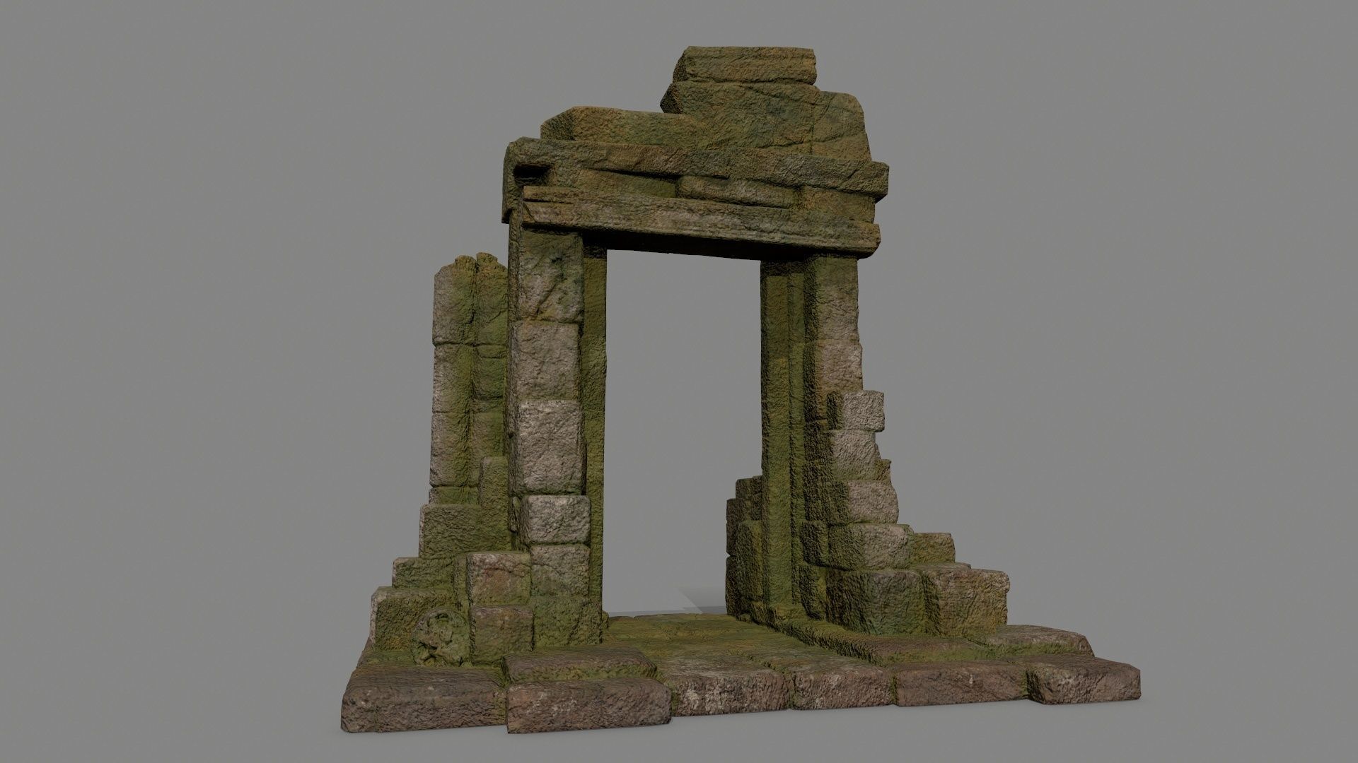 Rock Gate Low-poly 3D model_1