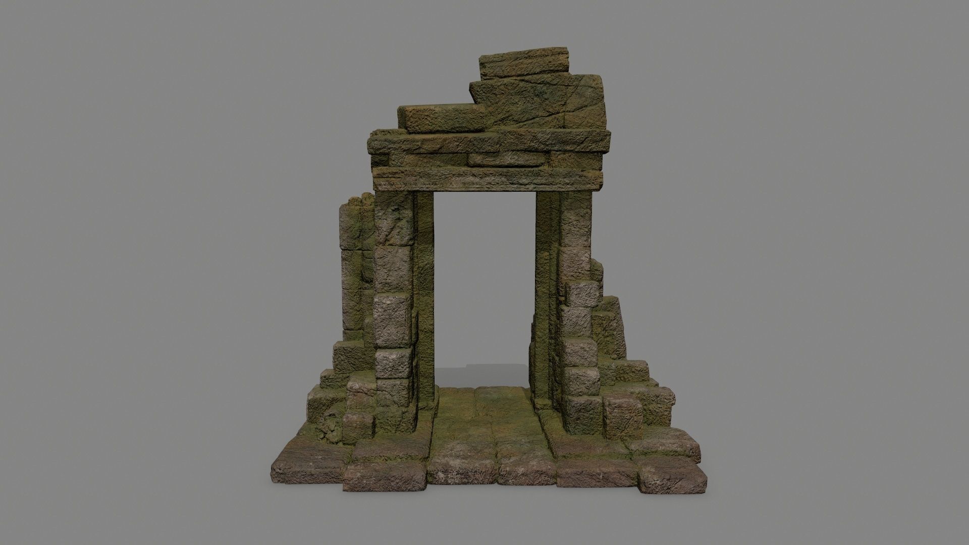 Rock Gate Low-poly 3D model_2