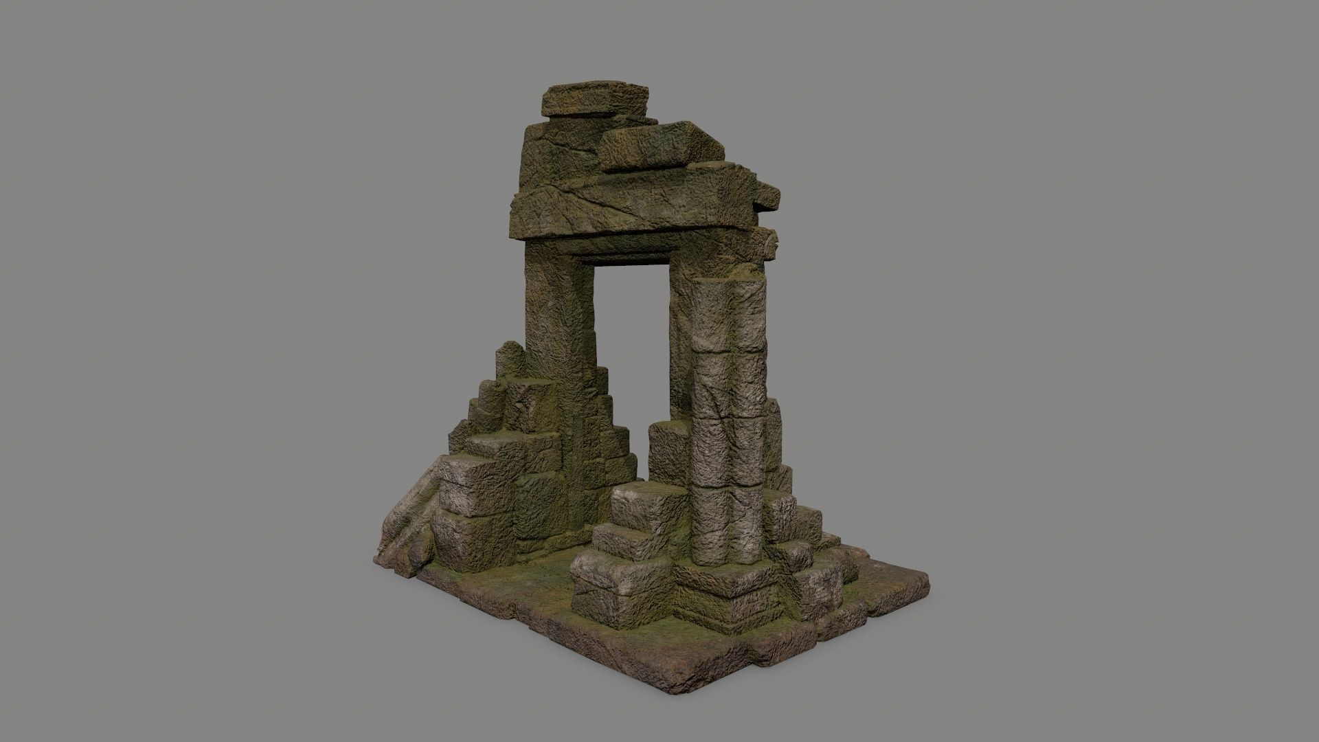Rock Gate Low-poly 3D model_5