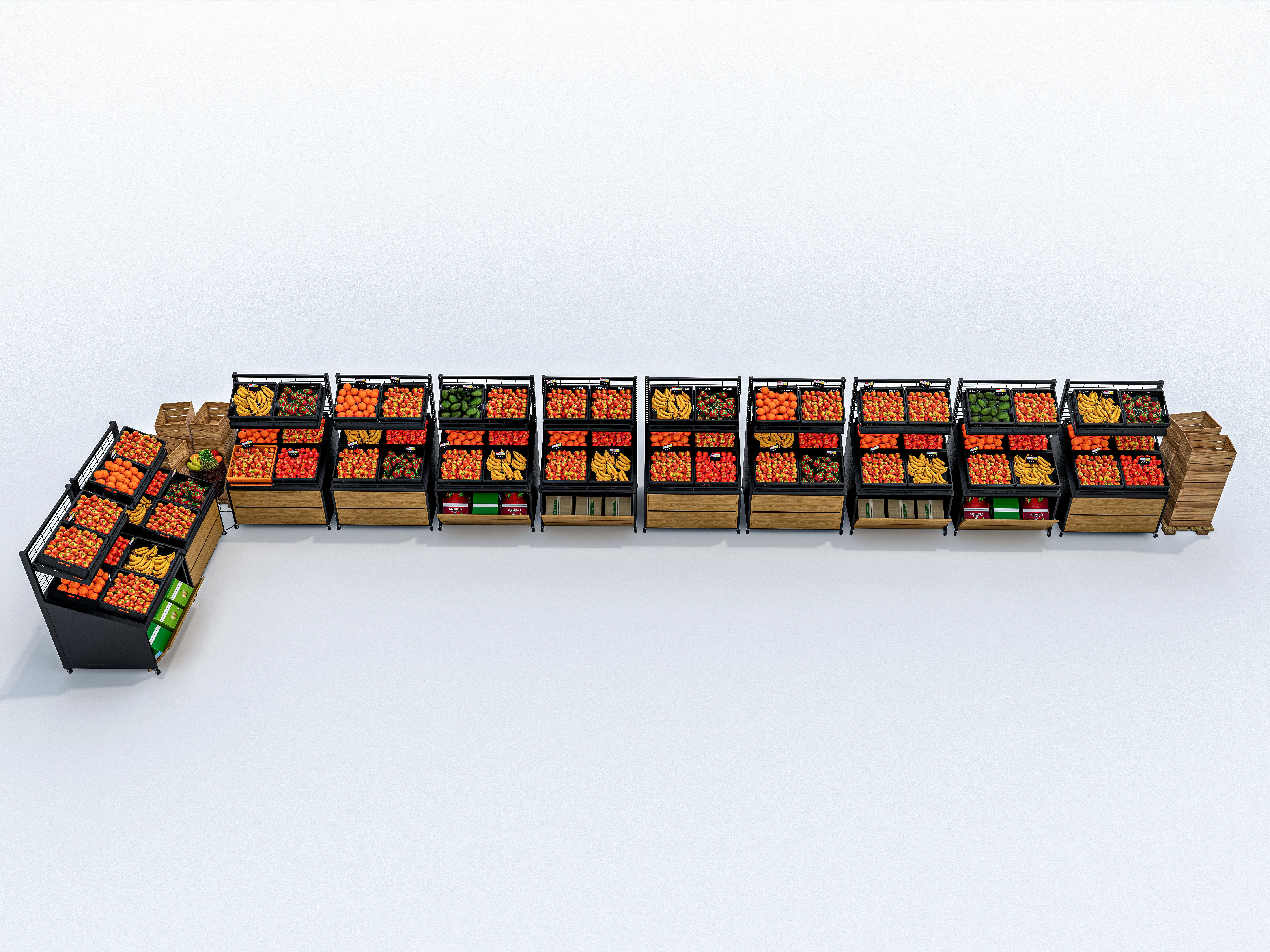 Fruits and vegetables Supermarket Grocery store showcase 3D model_14
