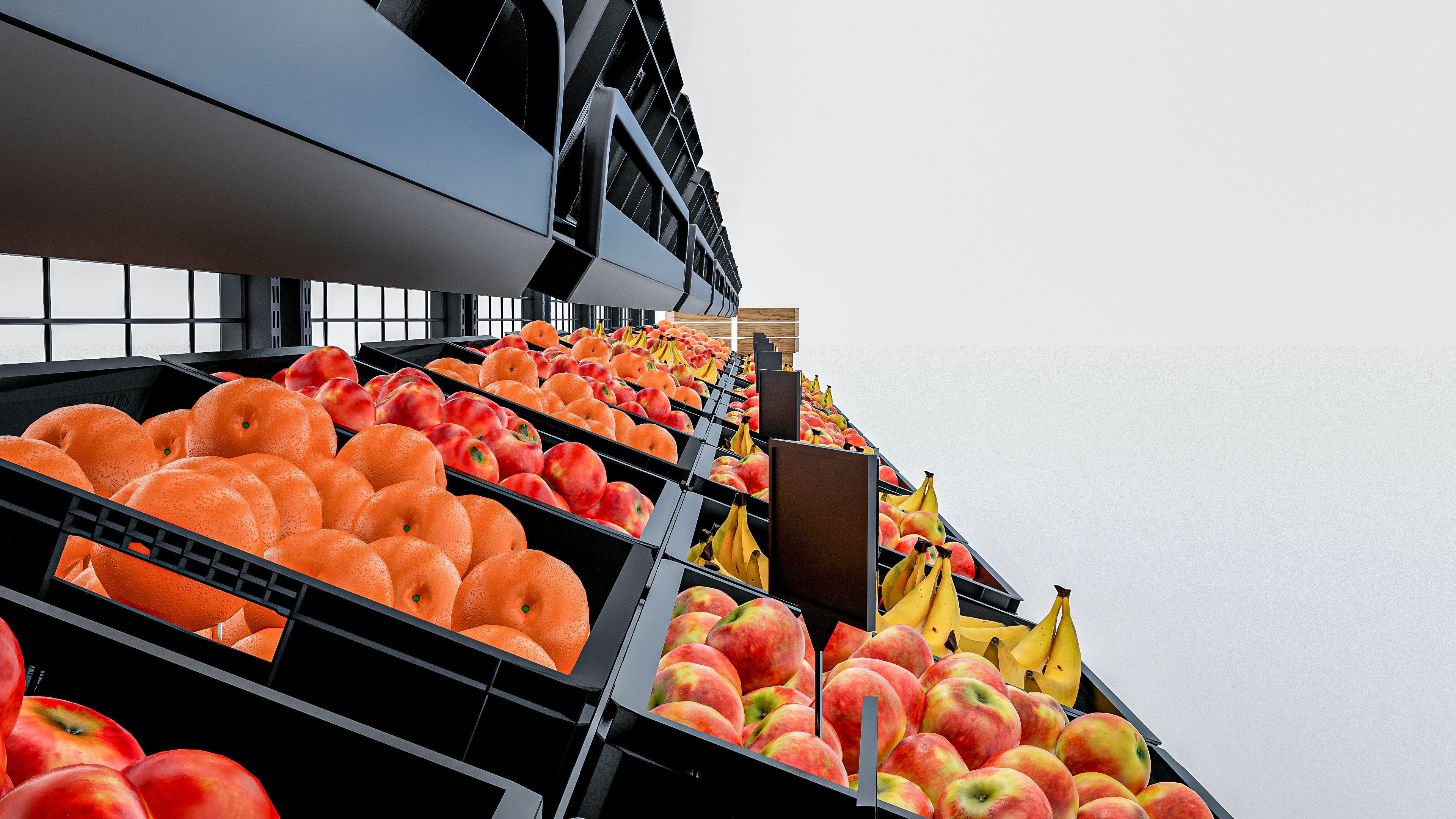 Fruits and vegetables Supermarket Grocery store showcase 3D model_23