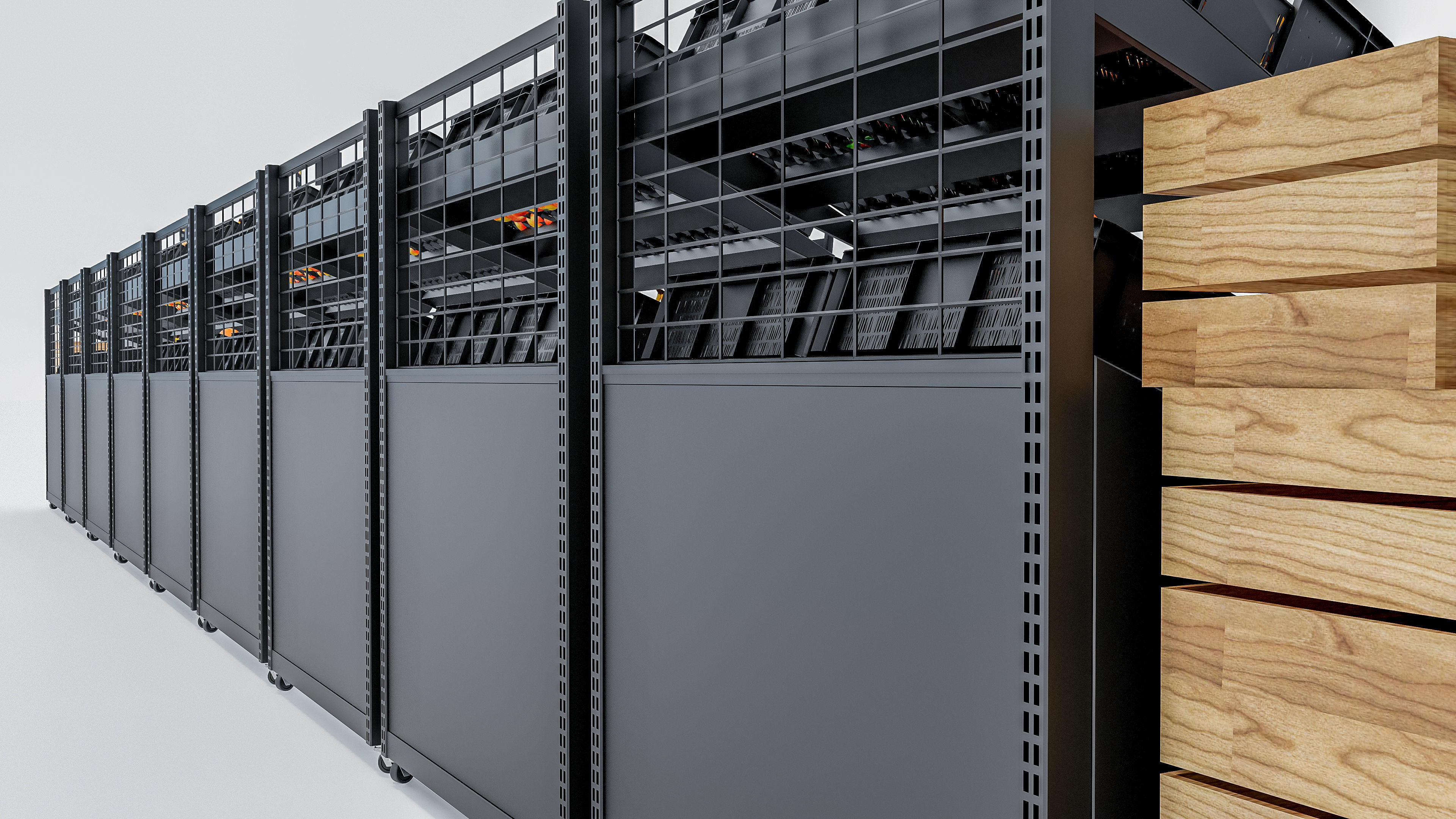 Fruits and vegetables Supermarket Grocery store showcase 3D model_19