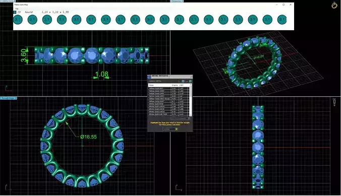 Round Diamond U Prong Set Eternity Wedding Band 3mm1