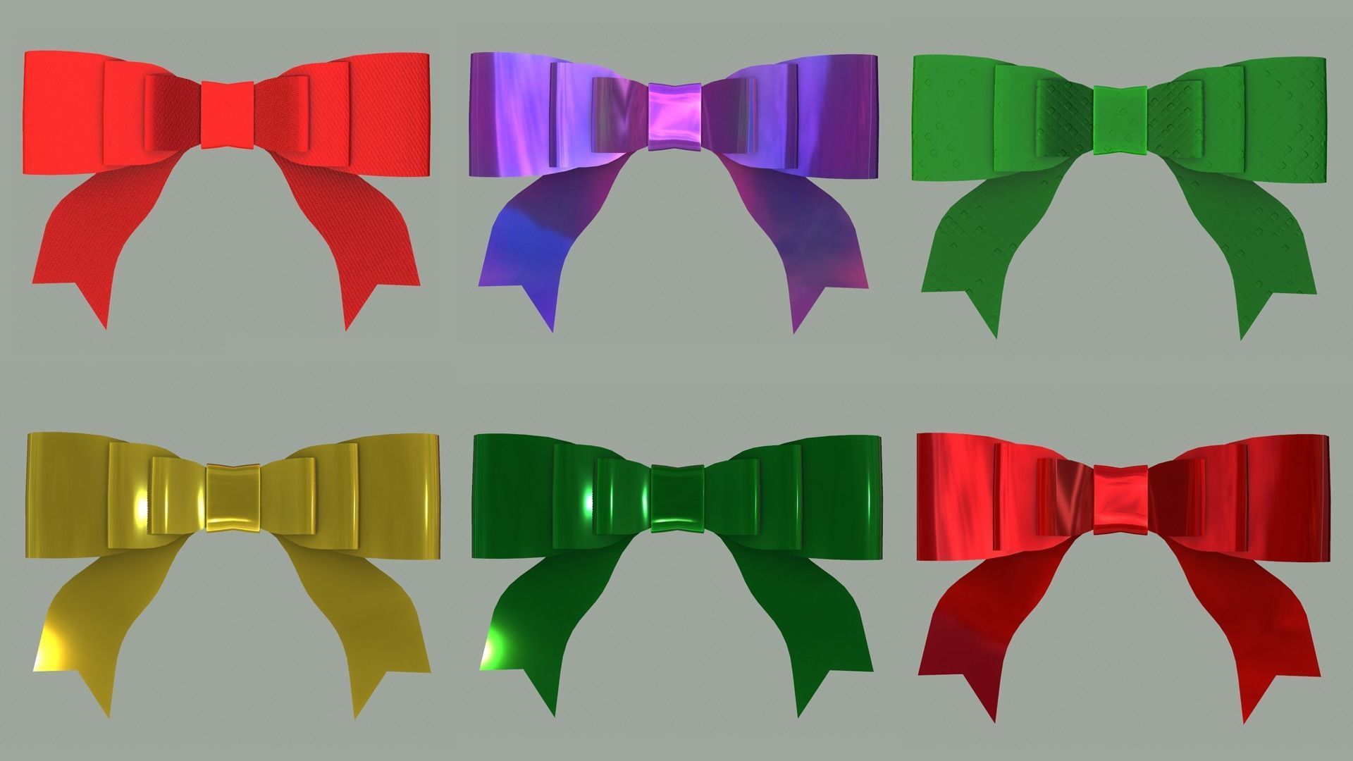 Gift Bow pack 2 3D model_4