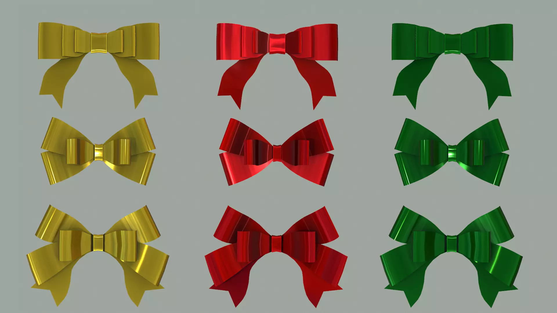 Gift Bow pack 2 3D model_0