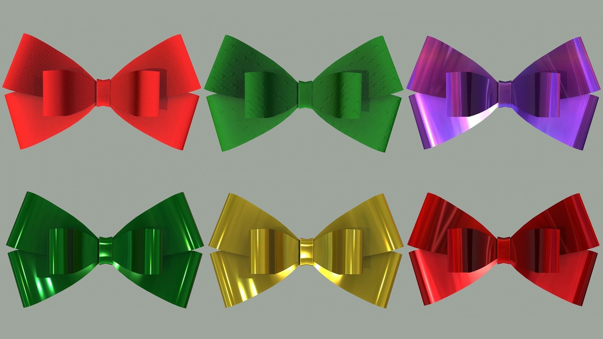 Gift Bow pack 2 3D model_8