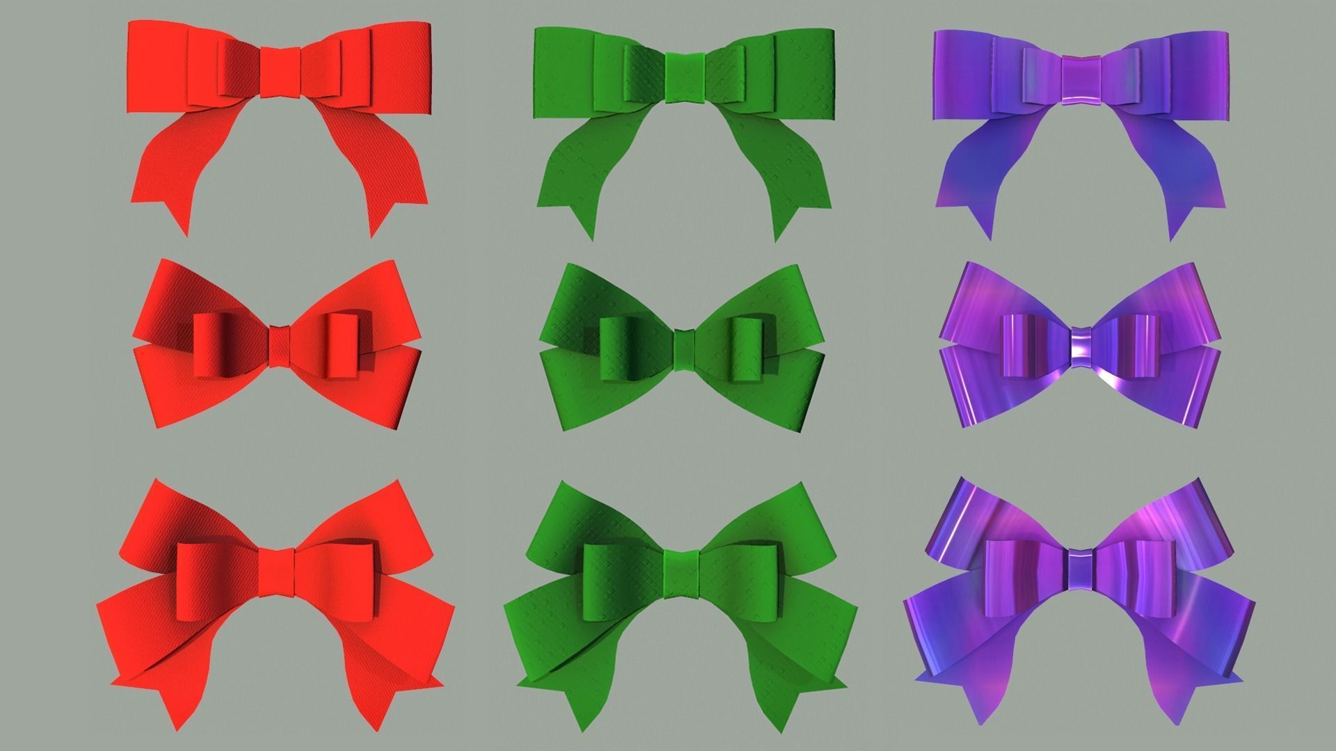 Gift Bow pack 2 3D model_1