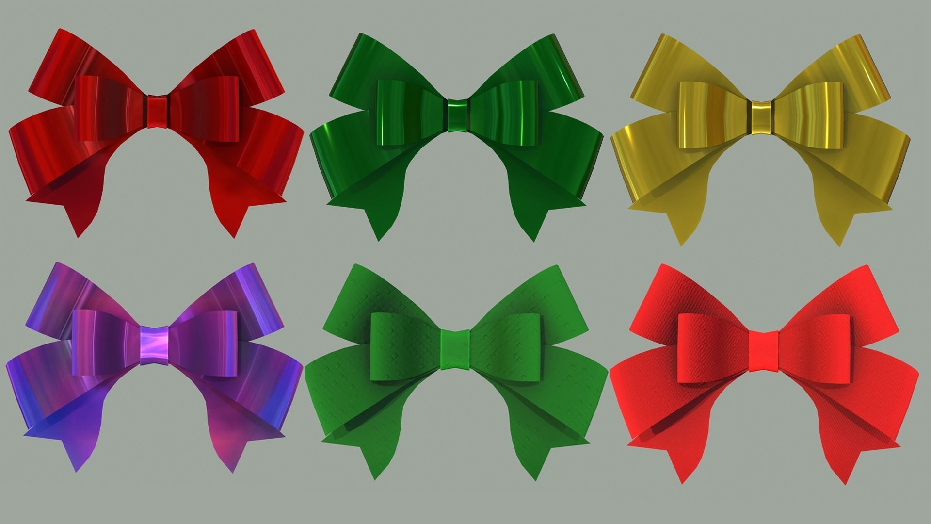 Gift Bow pack 2 3D model_6