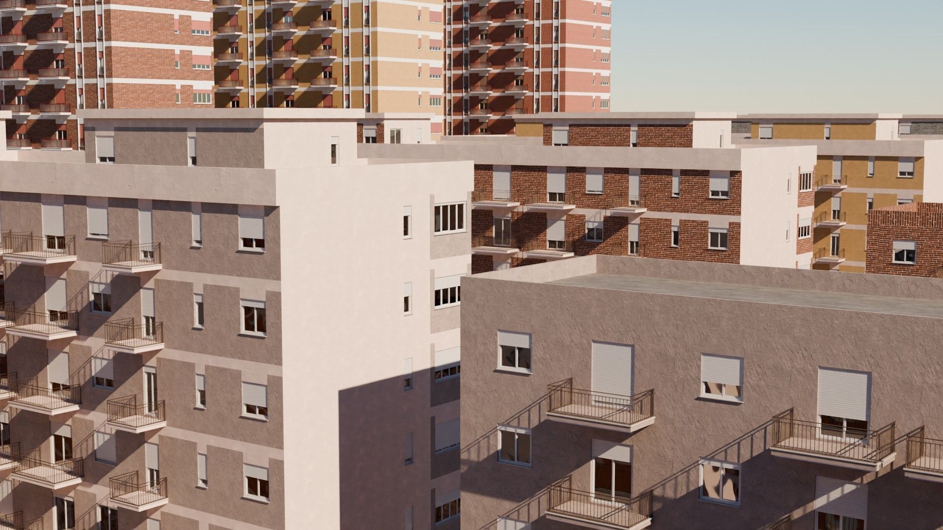 High density City residential Buildings Low-poly 3D model_10