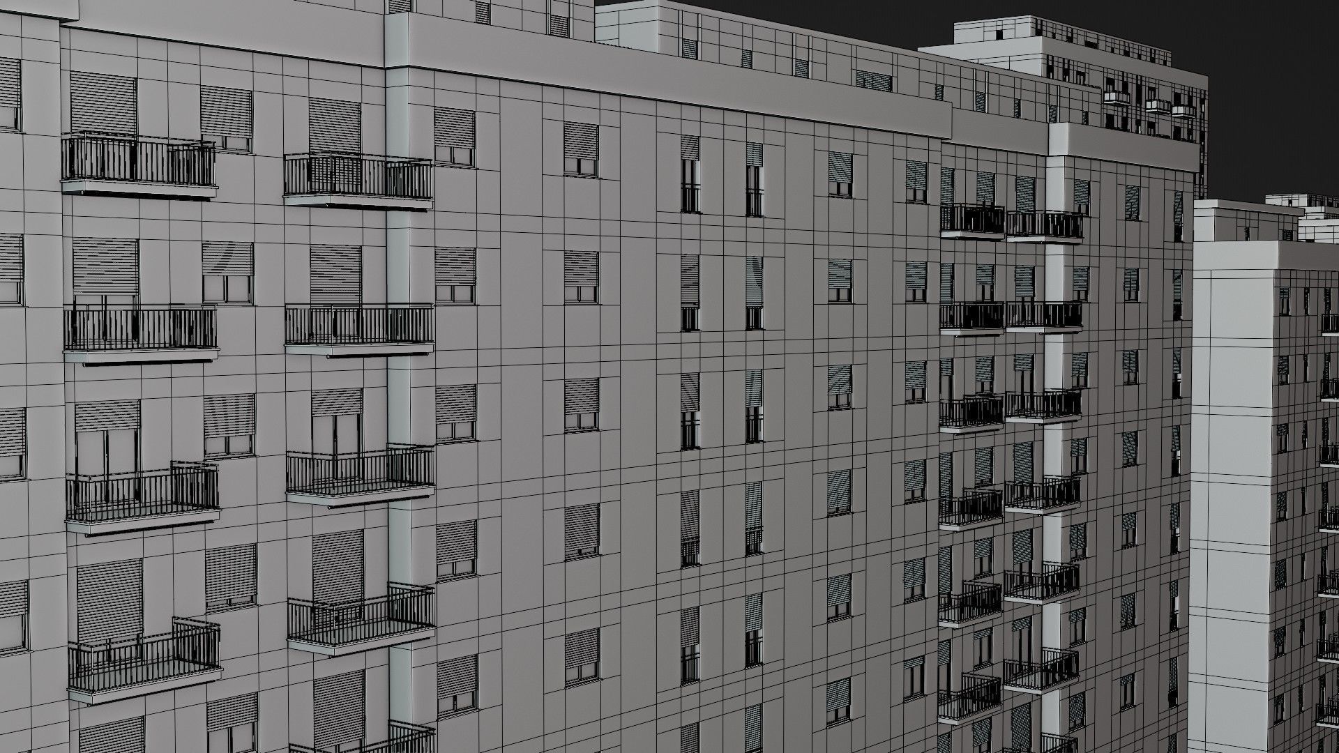 High density City residential Buildings Low-poly 3D model_25