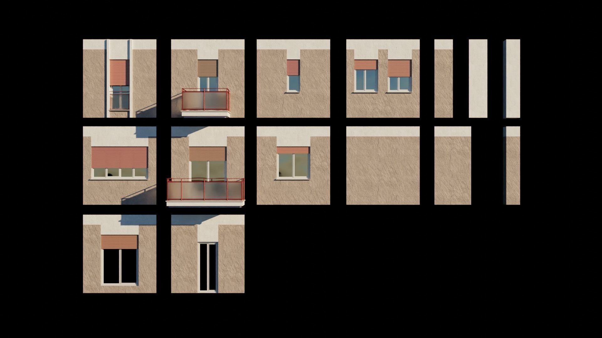 High density City residential Buildings Low-poly 3D model_14