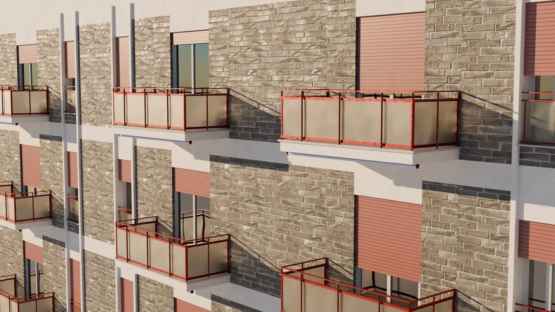 High density City residential Buildings Low-poly 3D model_8