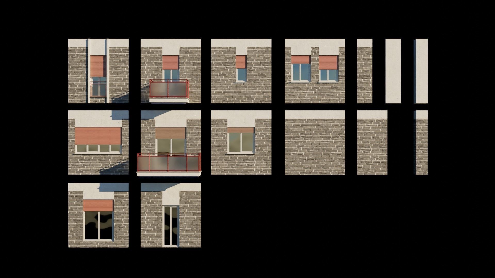 High density City residential Buildings Low-poly 3D model_18