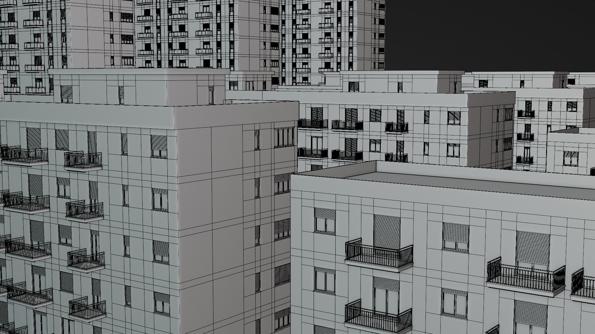 High density City residential Buildings Low-poly 3D model_28