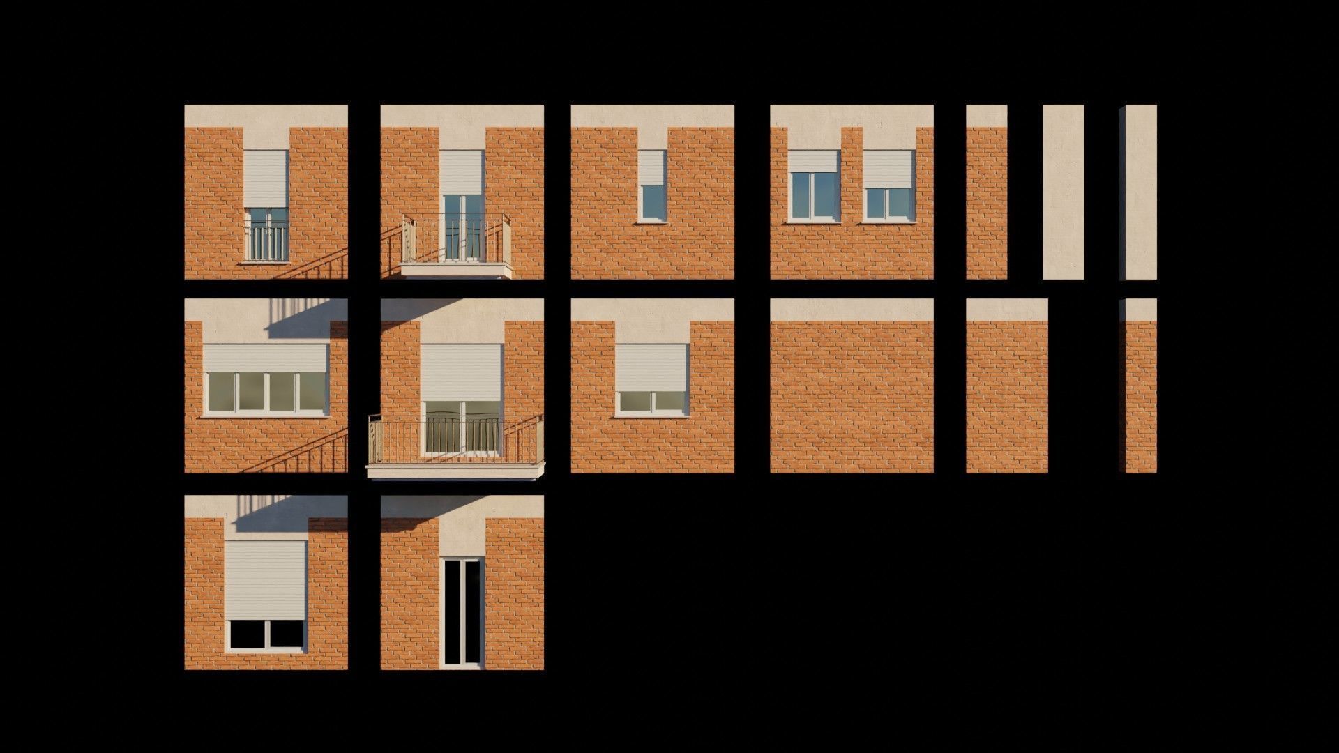 High density City residential Buildings Low-poly 3D model_17