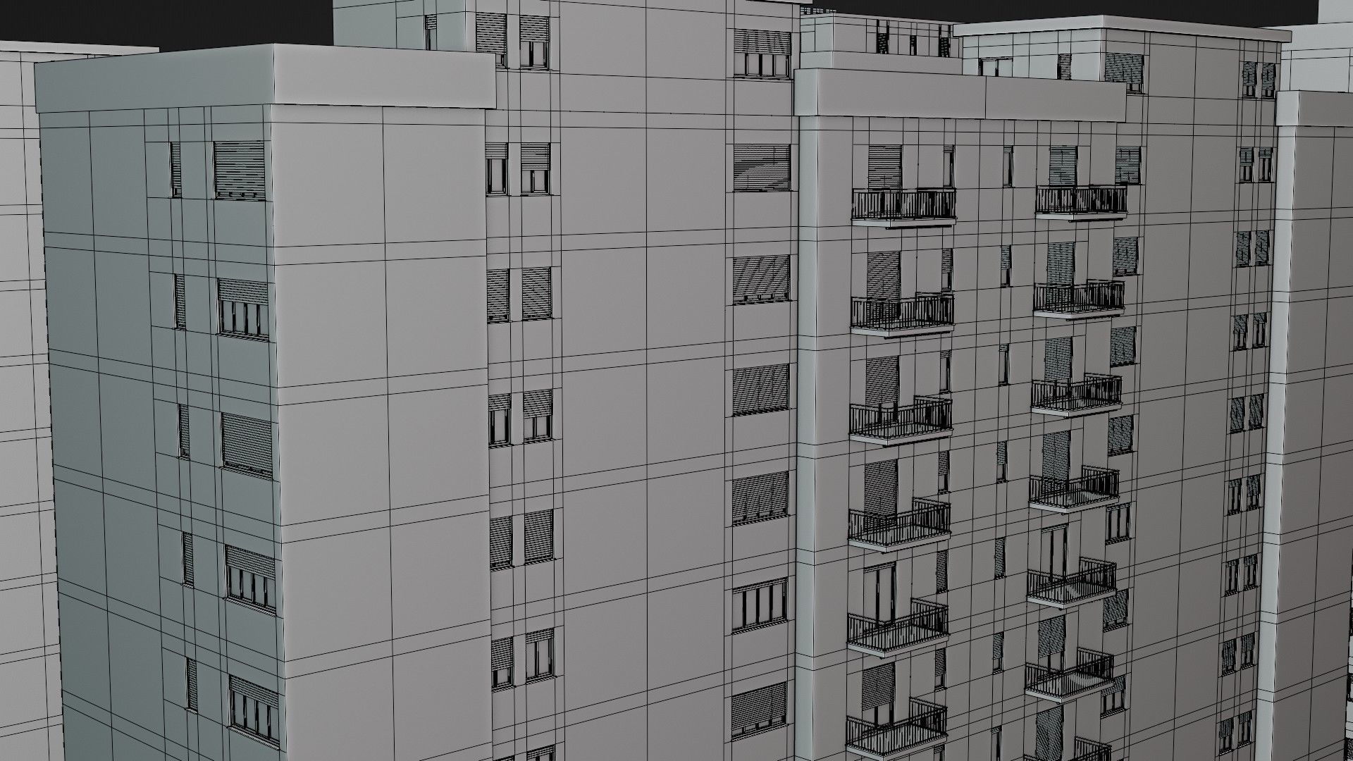 High density City residential Buildings Low-poly 3D model_29