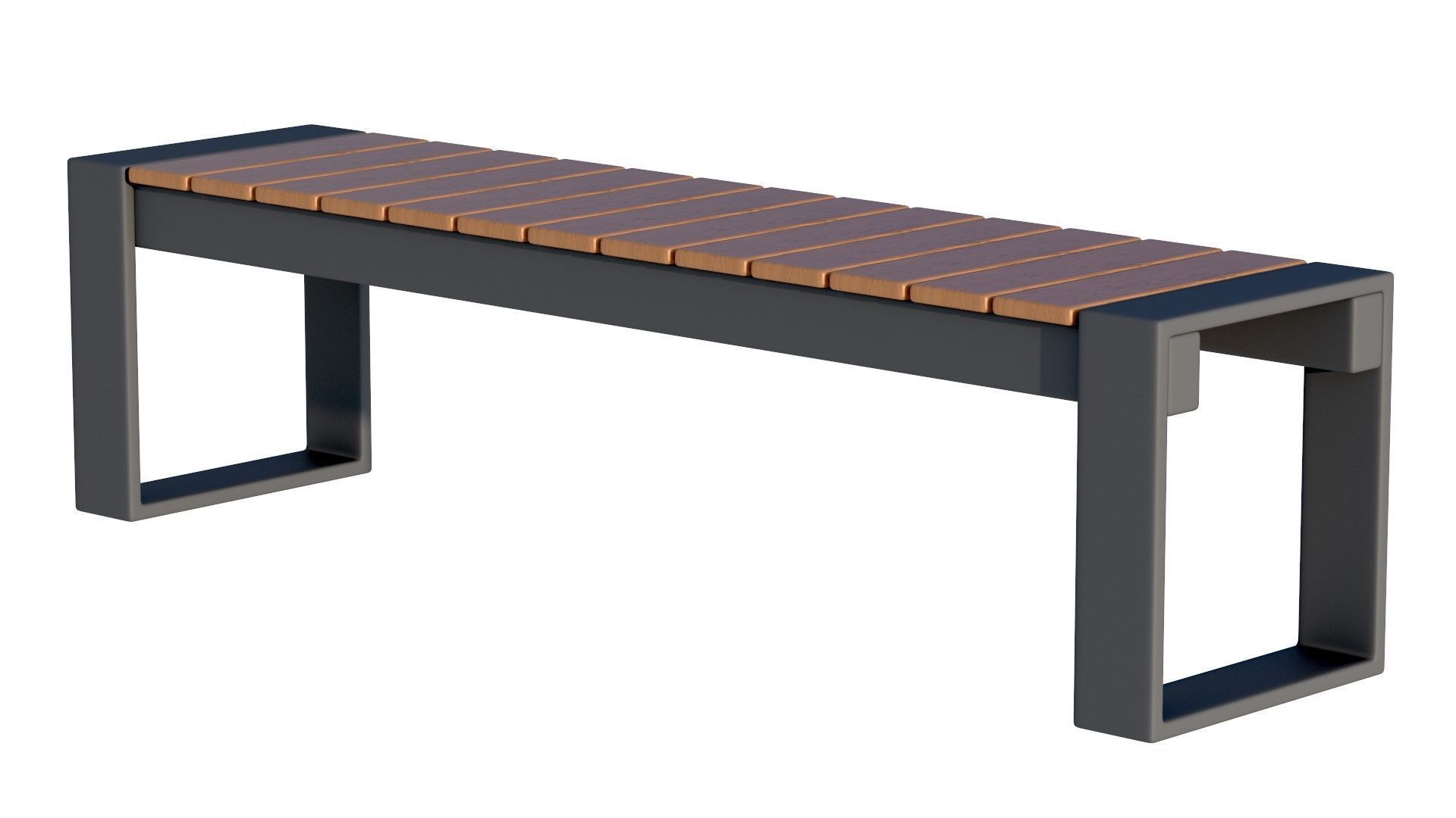 City Bench 01 Low-poly 3D model_4