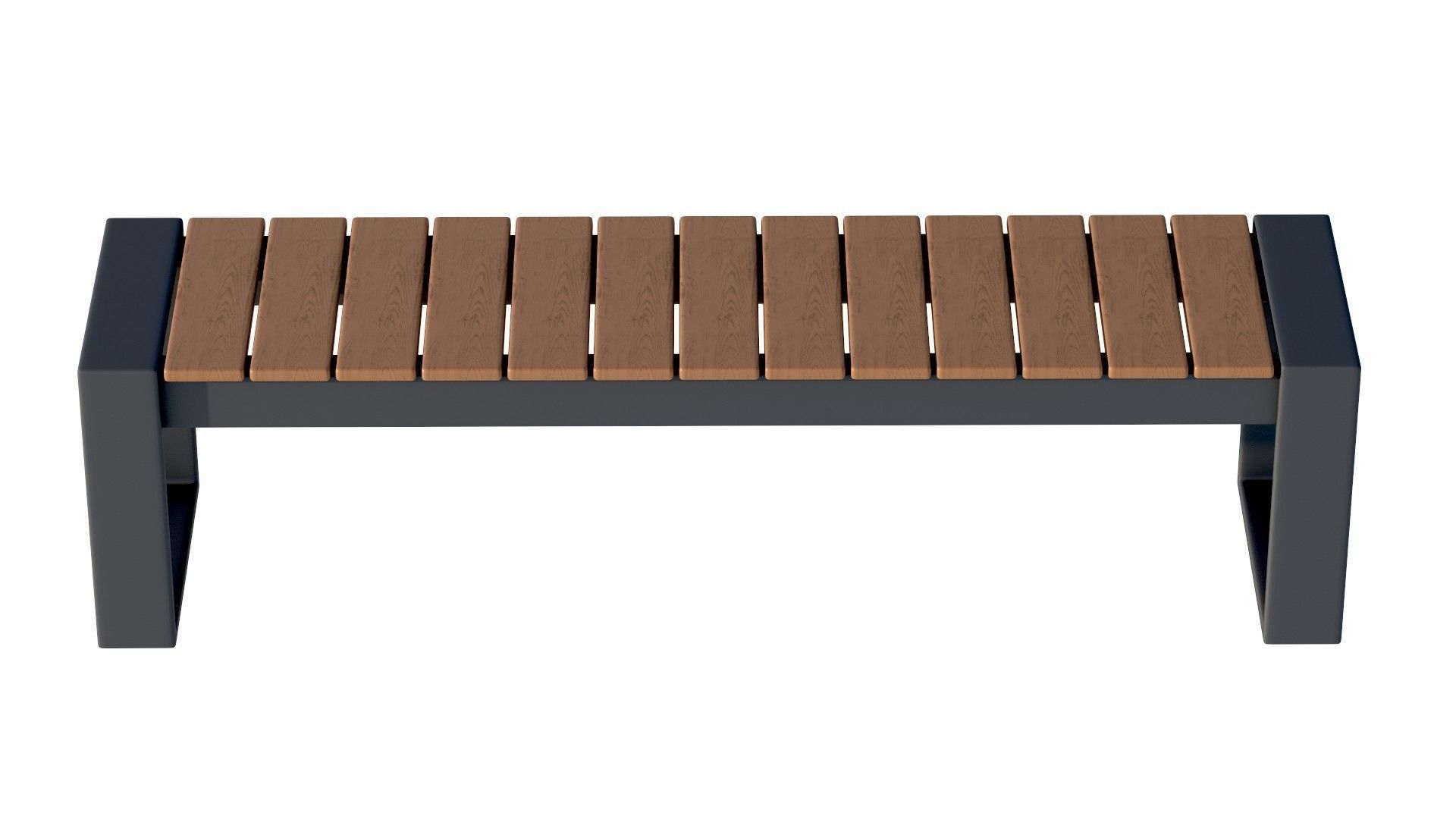 City Bench 01 Low-poly 3D model_3