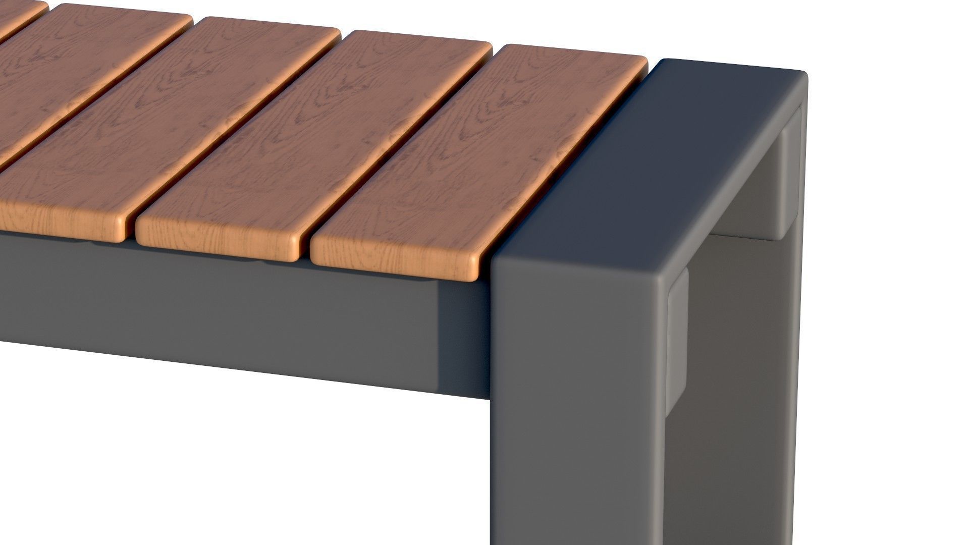 City Bench 01 Low-poly 3D model_9