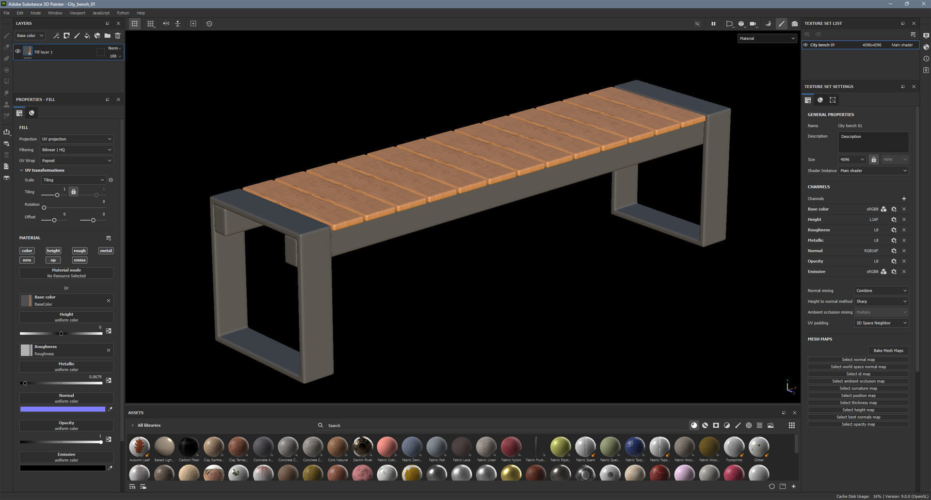 City Bench 01 Low-poly 3D model_11