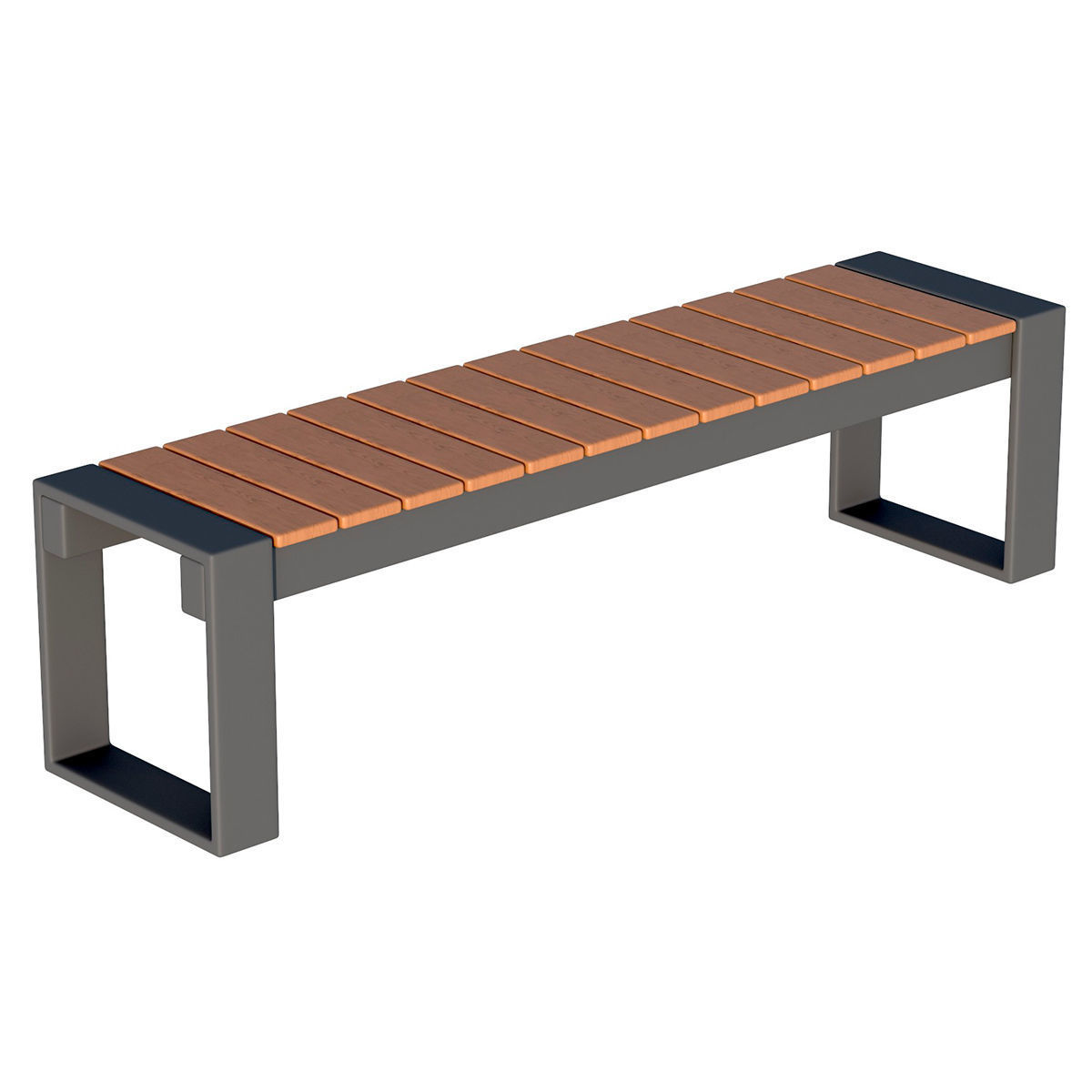 City Bench 01 Low-poly 3D model_1