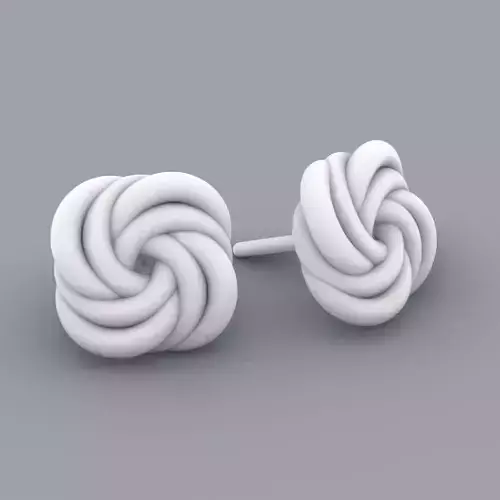 Earrings knot stud 10mm 3D print model