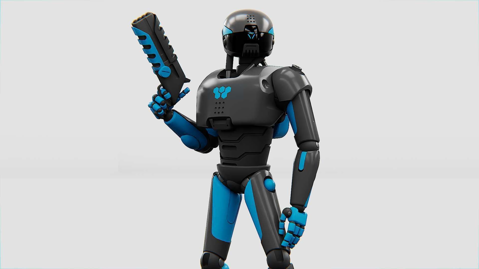 CYBER COP X-200 Rigged for Unreal Engine - Unity - MIXAMO 3D model_13