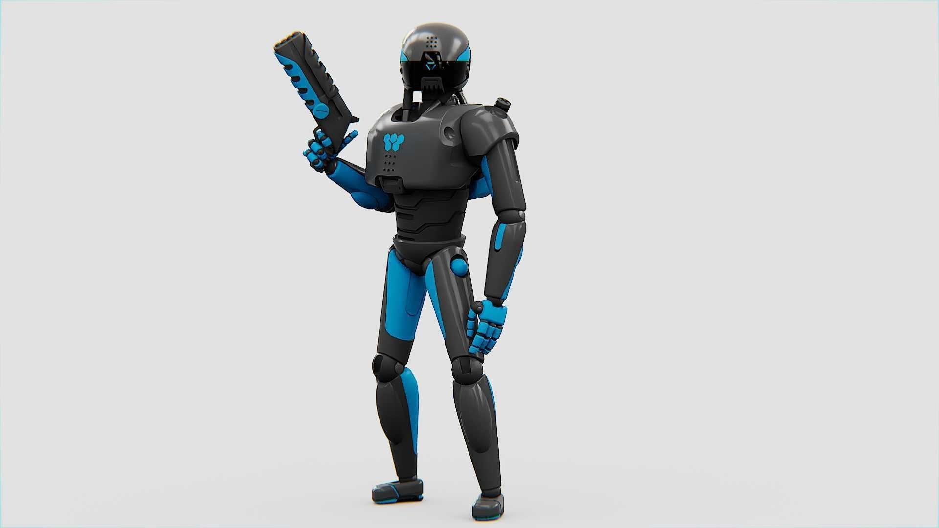 CYBER COP X-200 Rigged for Unreal Engine - Unity - MIXAMO 3D model_3