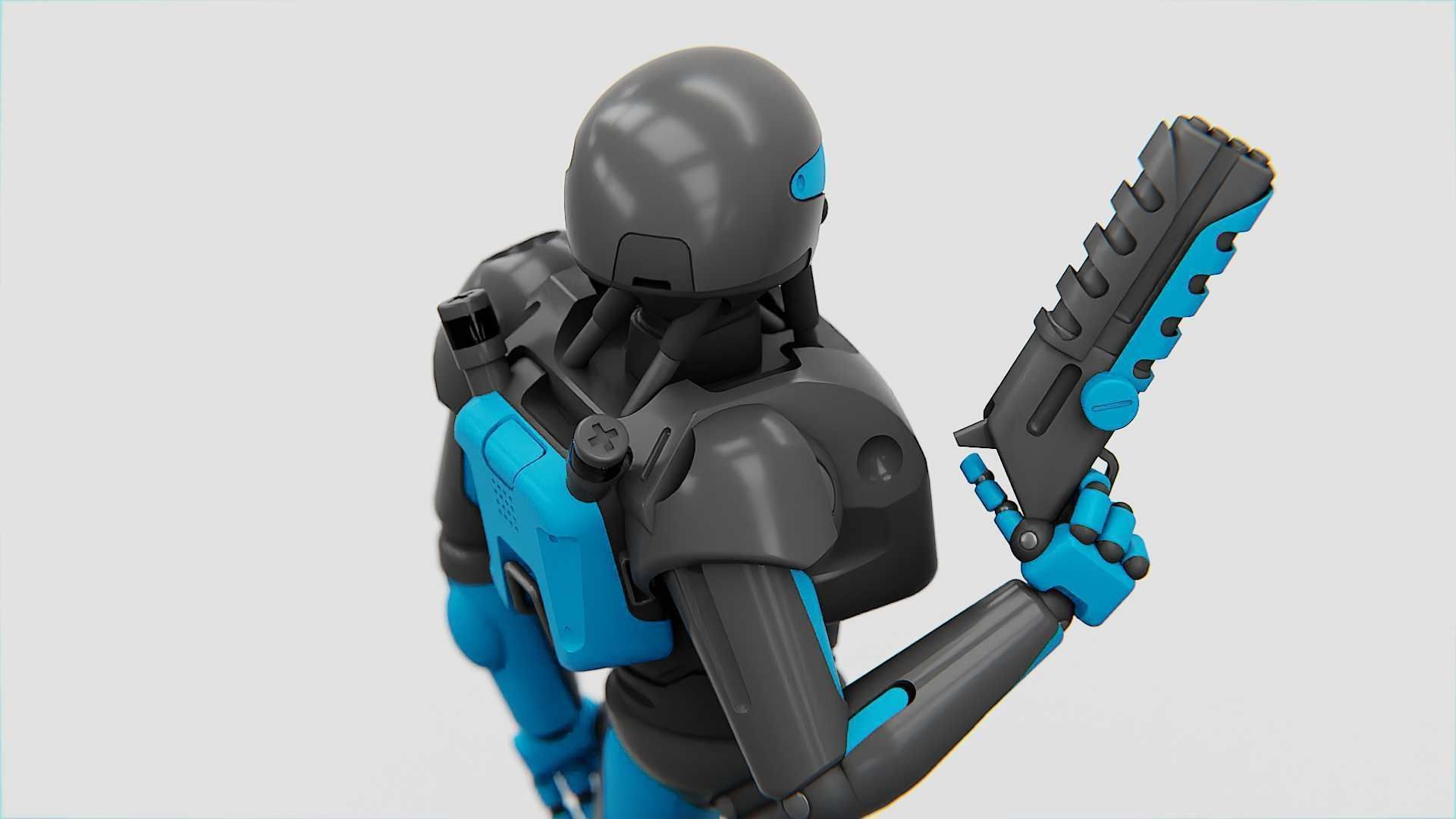 CYBER COP X-200 Rigged for Unreal Engine - Unity - MIXAMO 3D model_16