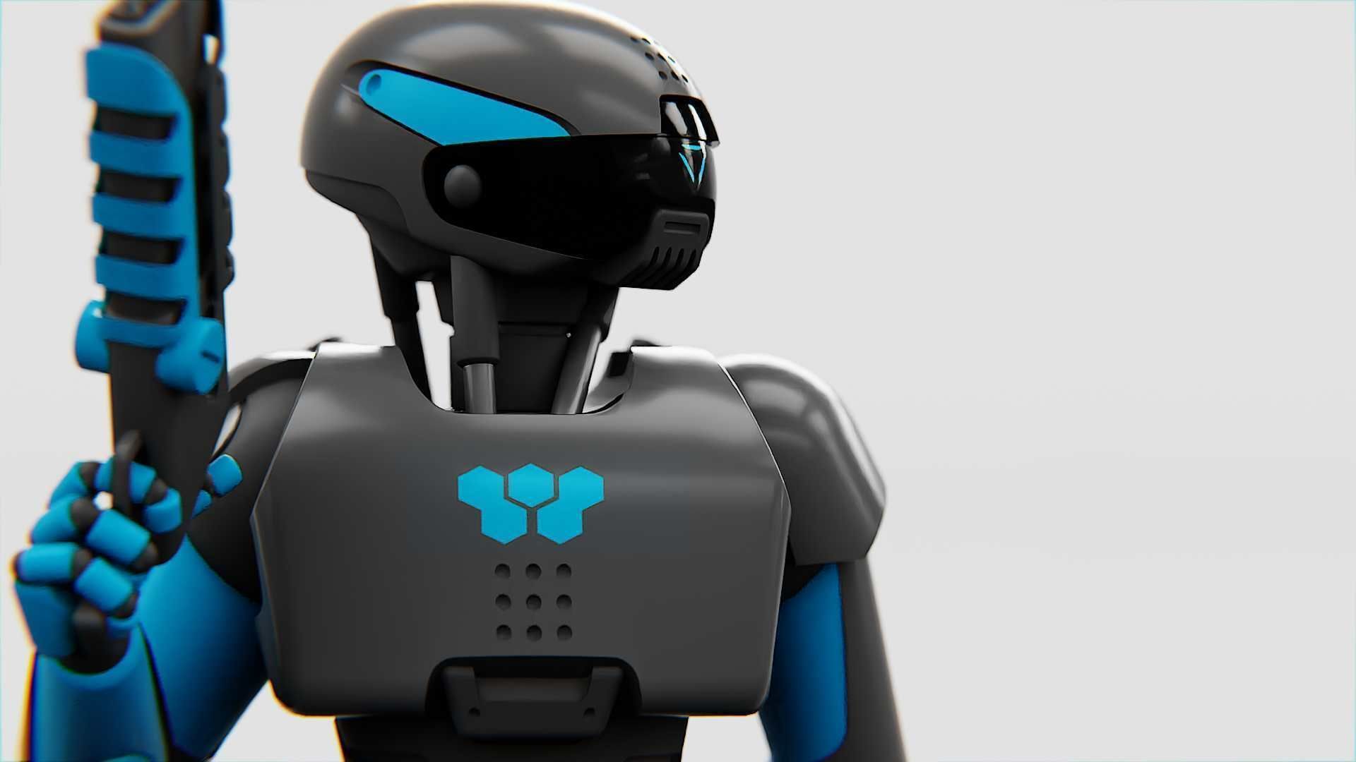 CYBER COP X-200 Rigged for Unreal Engine - Unity - MIXAMO 3D model_17