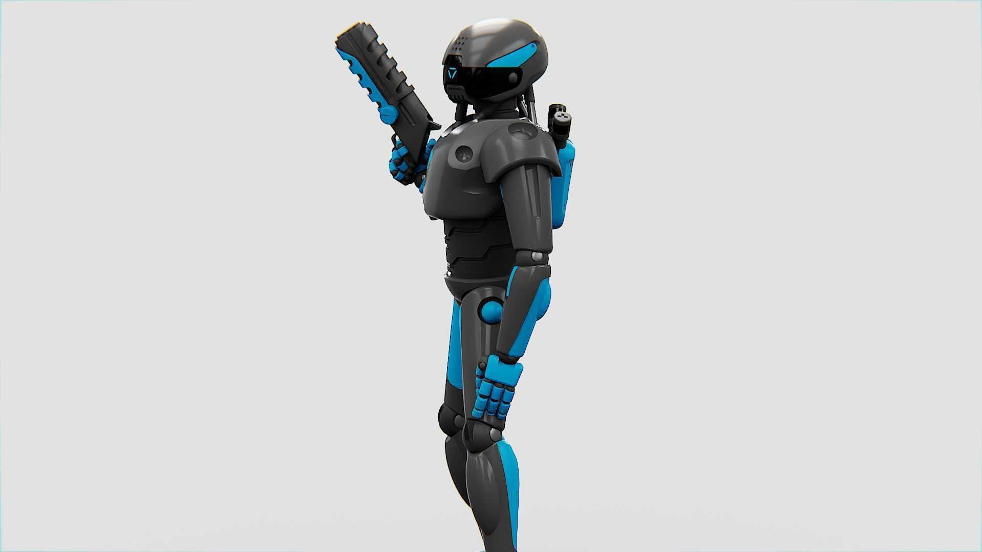 CYBER COP X-200 Rigged for Unreal Engine - Unity - MIXAMO 3D model_4