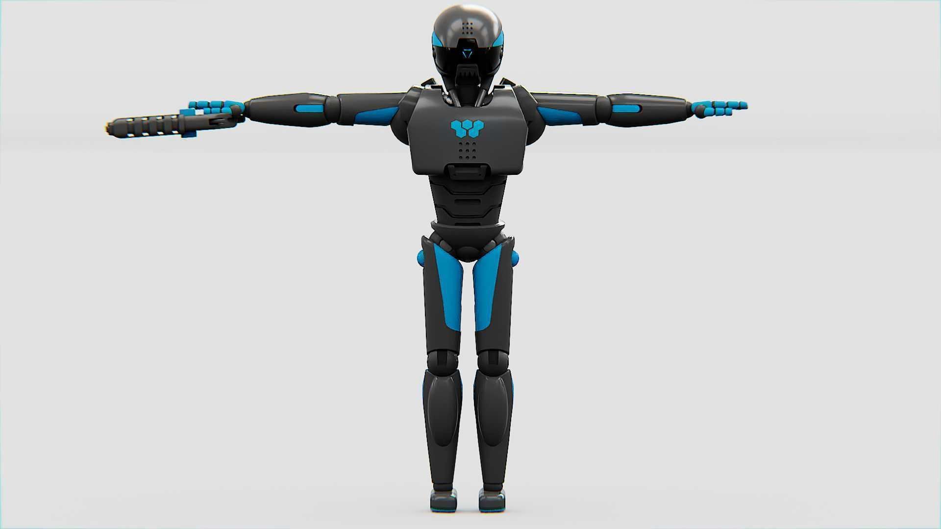 CYBER COP X-200 Rigged for Unreal Engine - Unity - MIXAMO 3D model_22