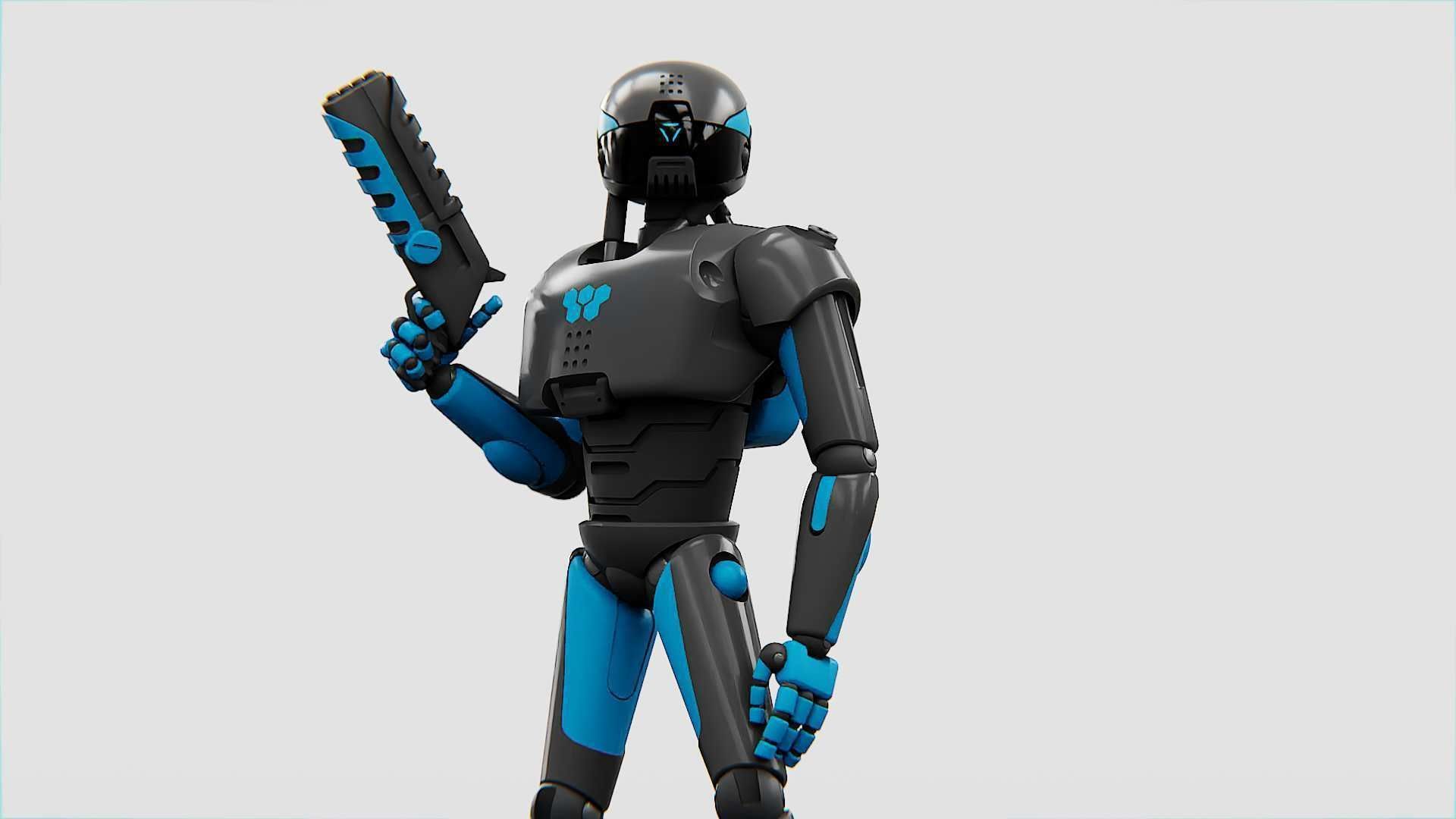 CYBER COP X-200 Rigged for Unreal Engine - Unity - MIXAMO 3D model_2