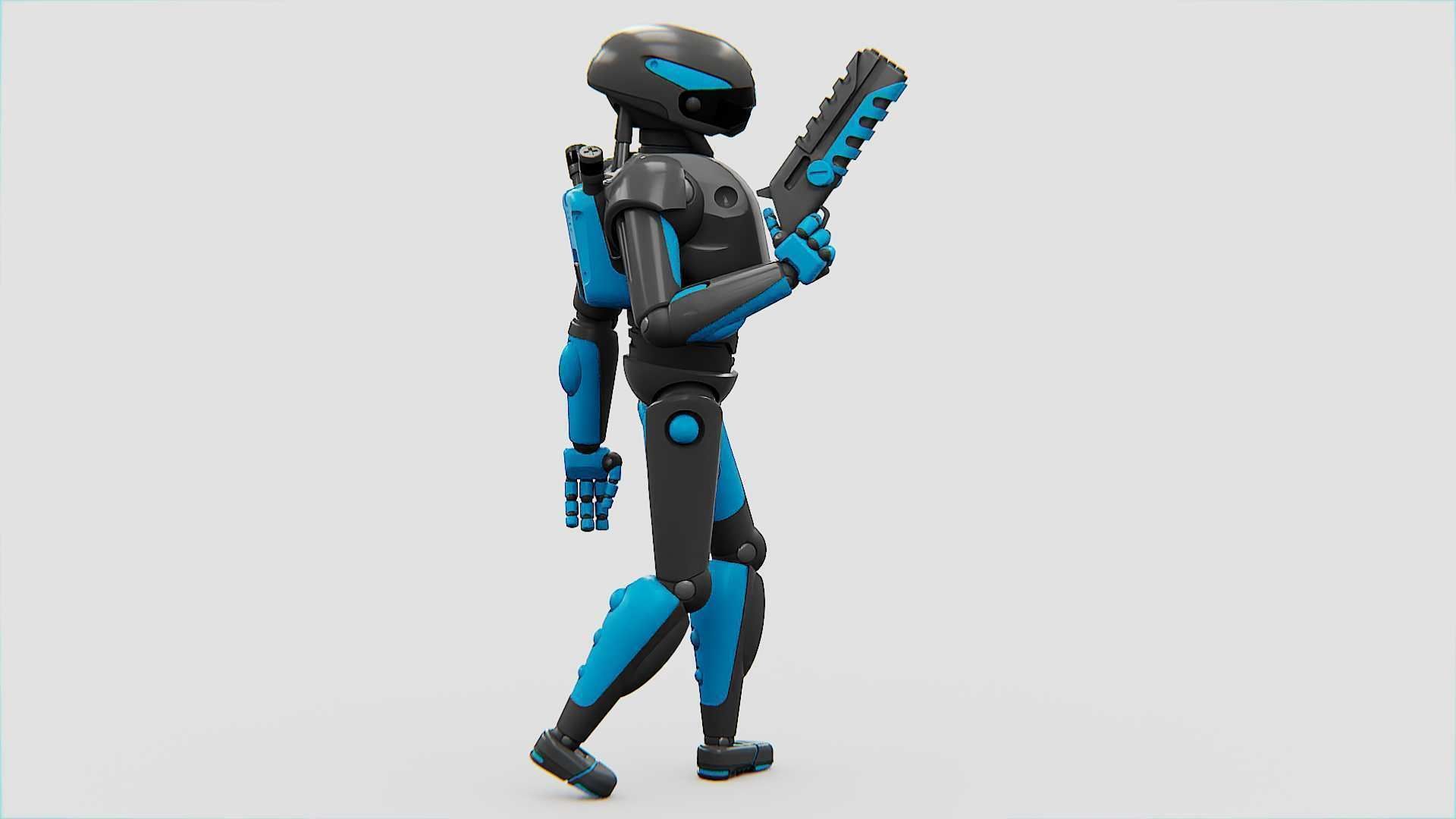 CYBER COP X-200 Rigged for Unreal Engine - Unity - MIXAMO 3D model_26