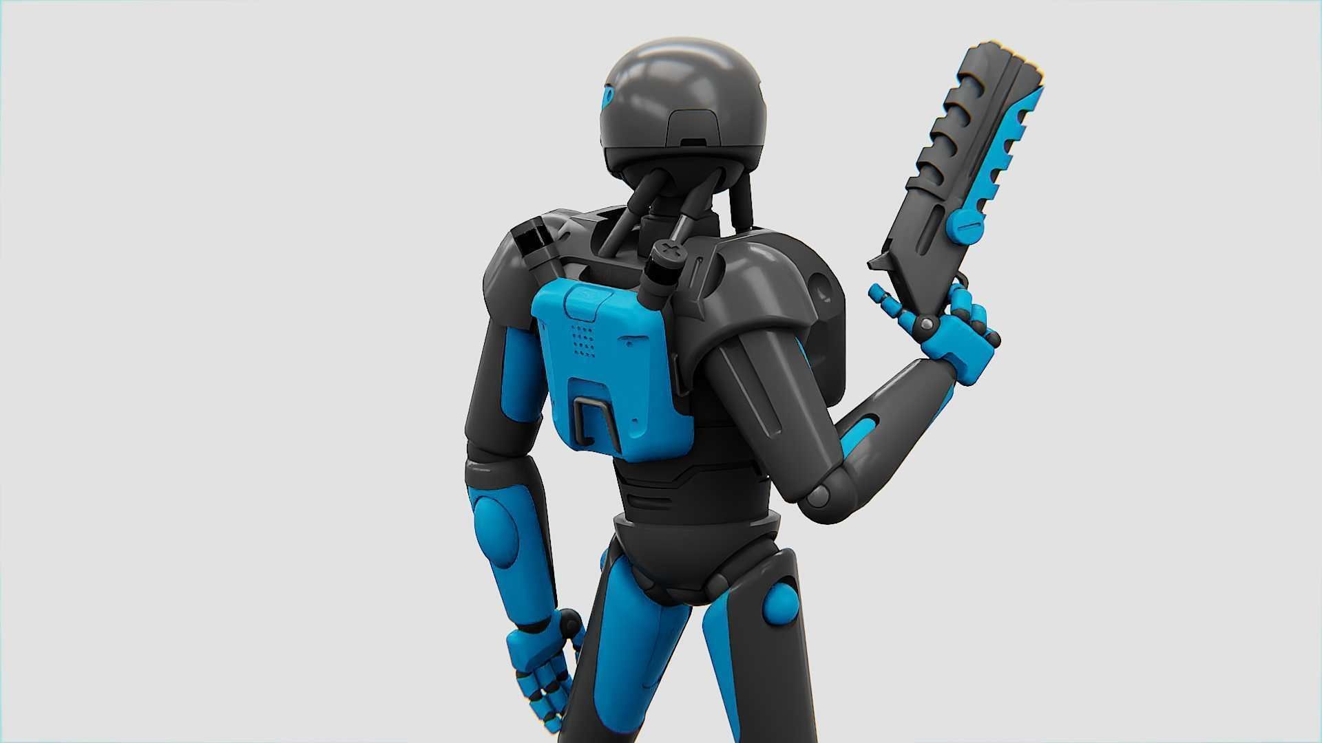 CYBER COP X-200 Rigged for Unreal Engine - Unity - MIXAMO 3D model_21