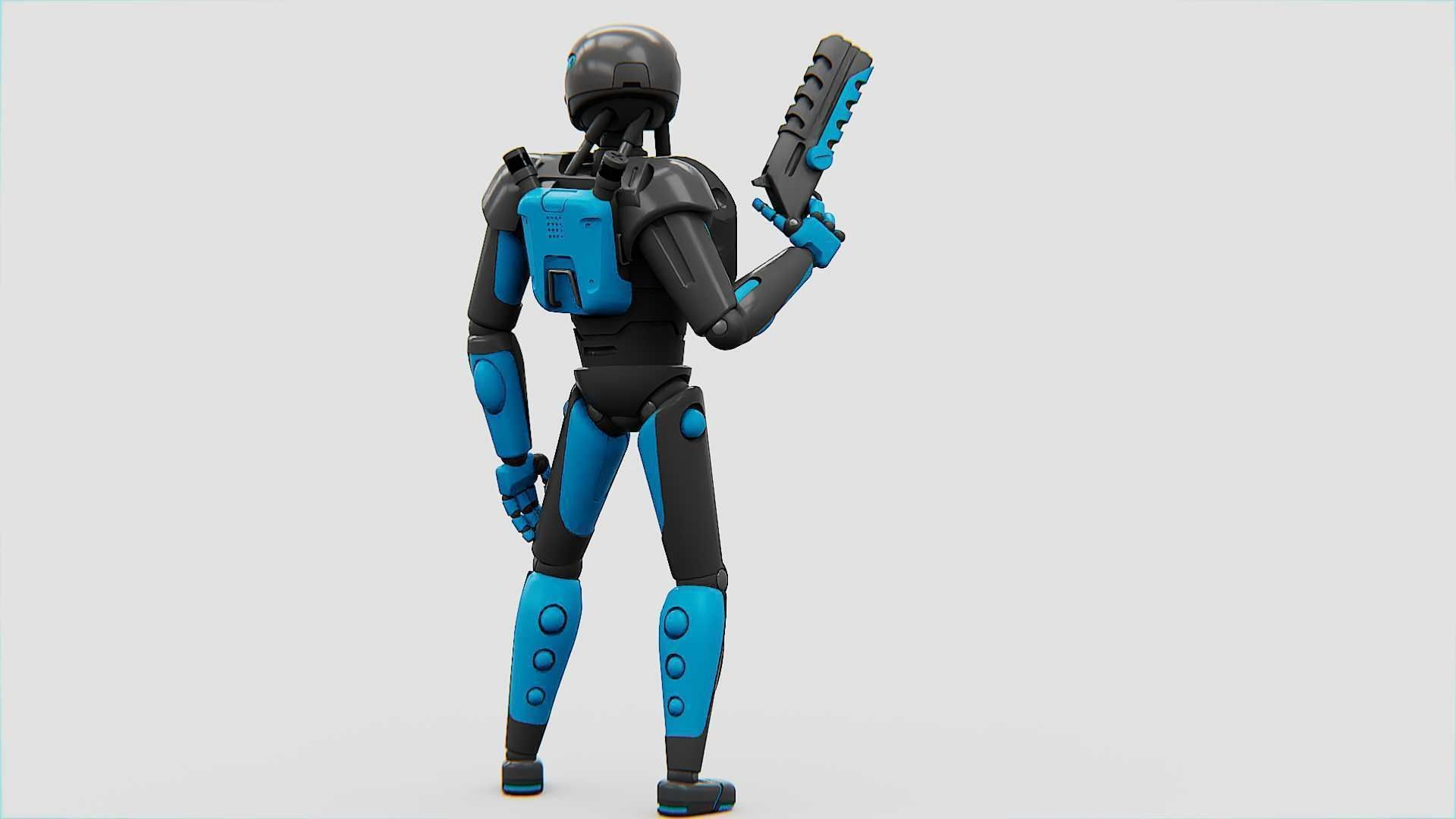 CYBER COP X-200 Rigged for Unreal Engine - Unity - MIXAMO 3D model_8