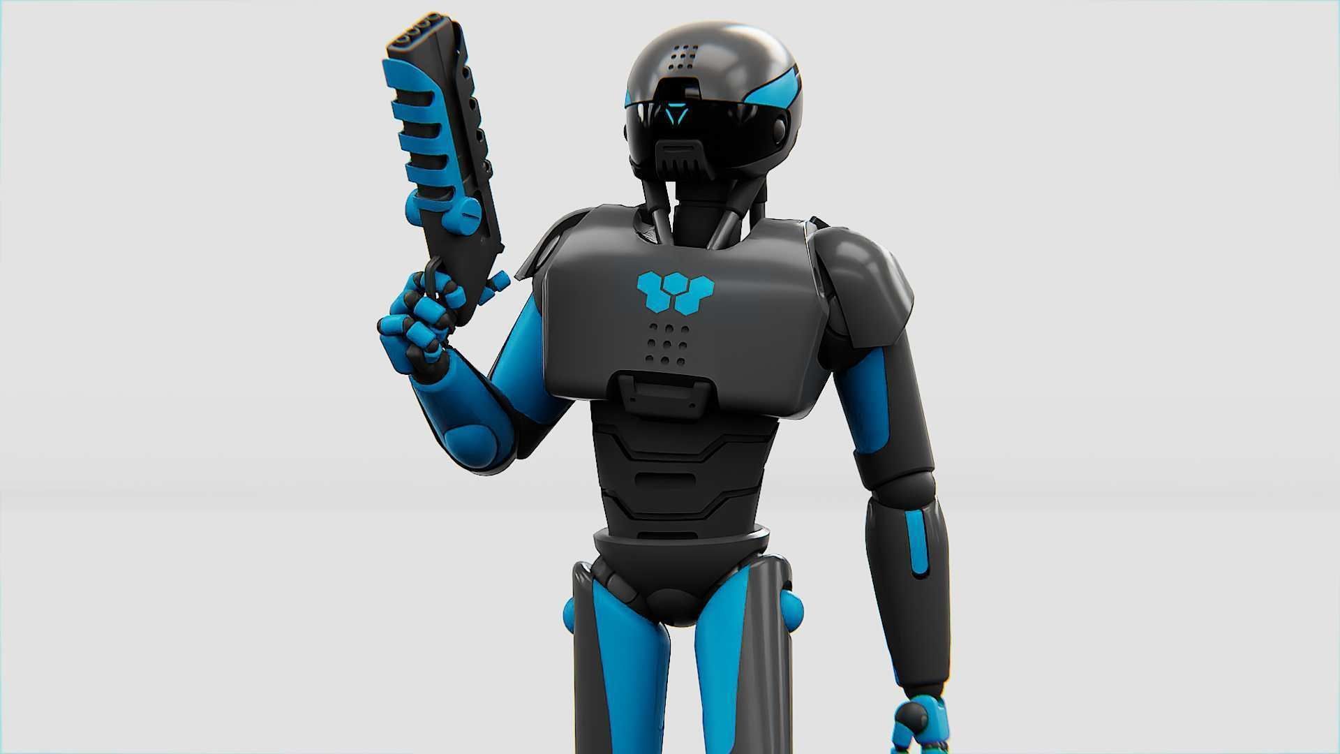 CYBER COP X-200 Rigged for Unreal Engine - Unity - MIXAMO 3D model_28