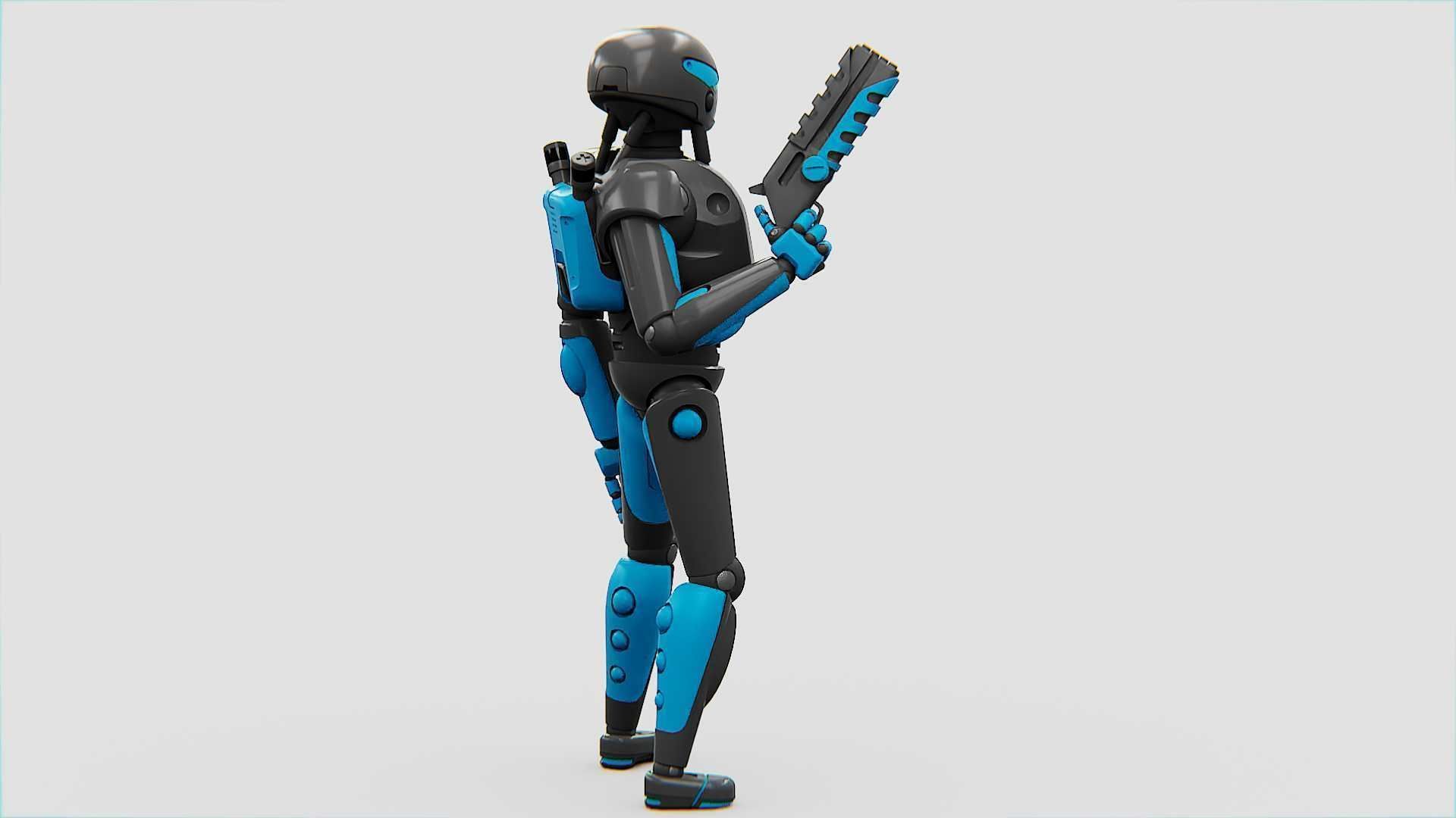 CYBER COP X-200 Rigged for Unreal Engine - Unity - MIXAMO 3D model_9