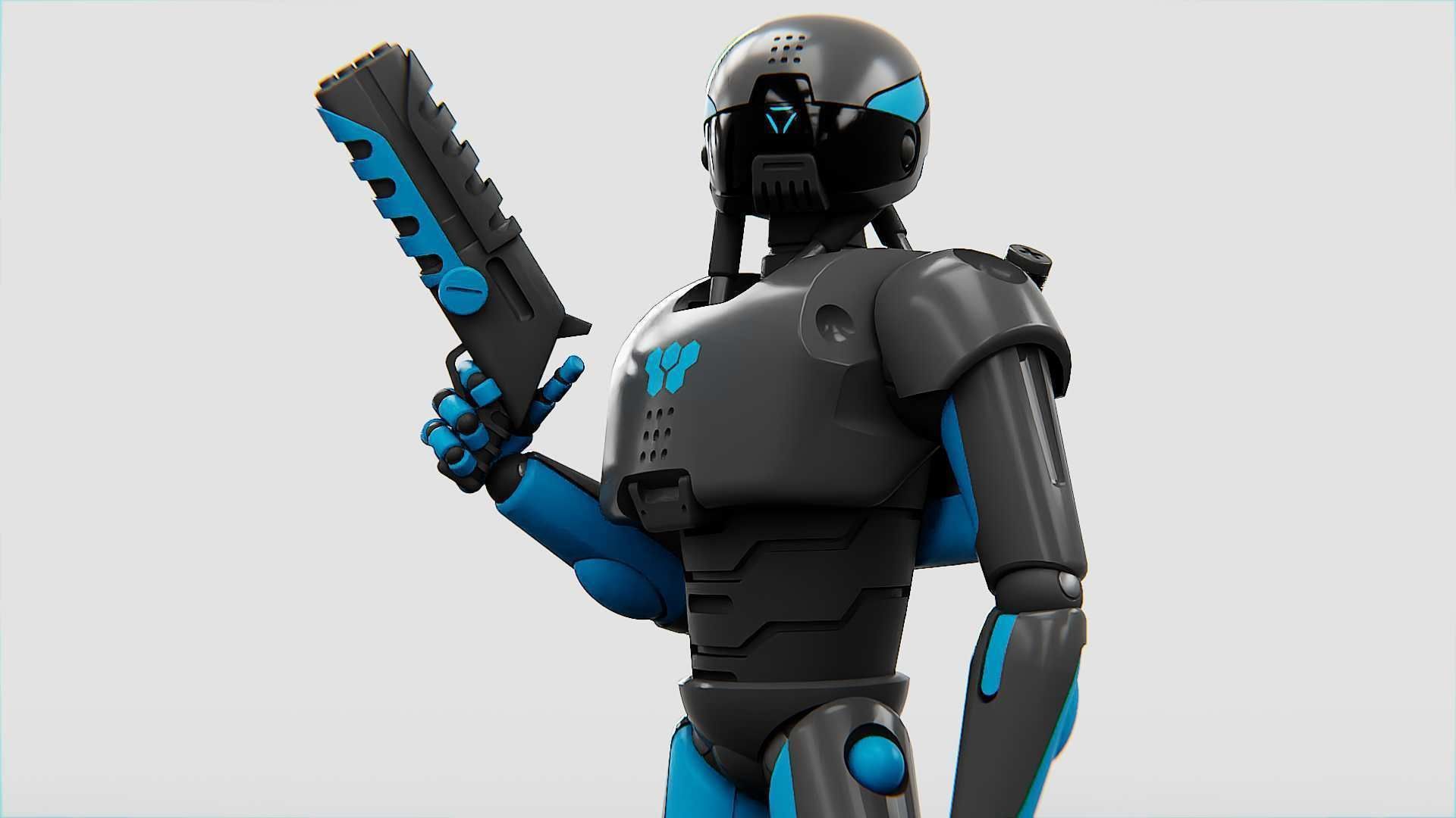 CYBER COP X-200 Rigged for Unreal Engine - Unity - MIXAMO 3D model_14