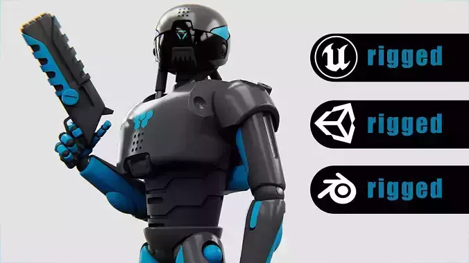 CYBER COP X-200 Rigged for Unreal Engine - Unity - MIXAMO