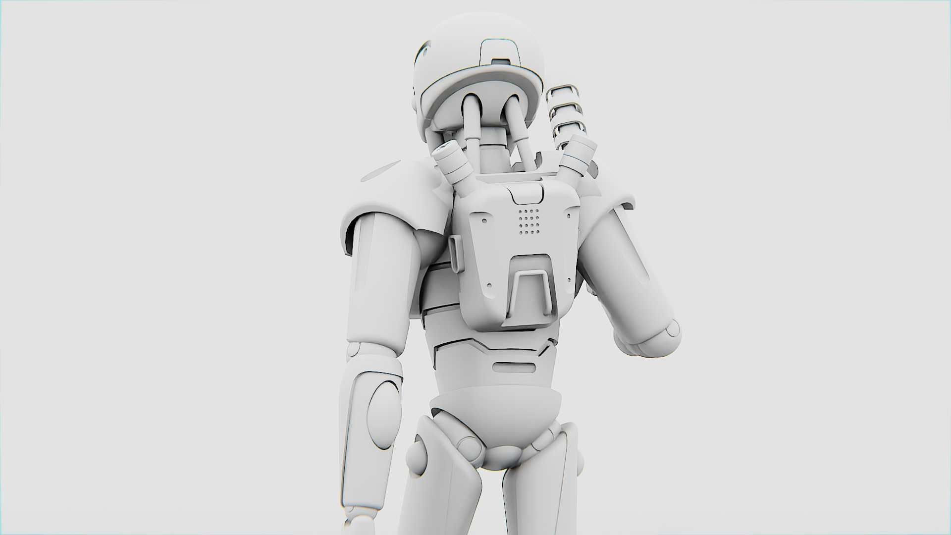 CYBER COP X-200 Rigged for Unreal Engine - Unity - MIXAMO 3D model_34