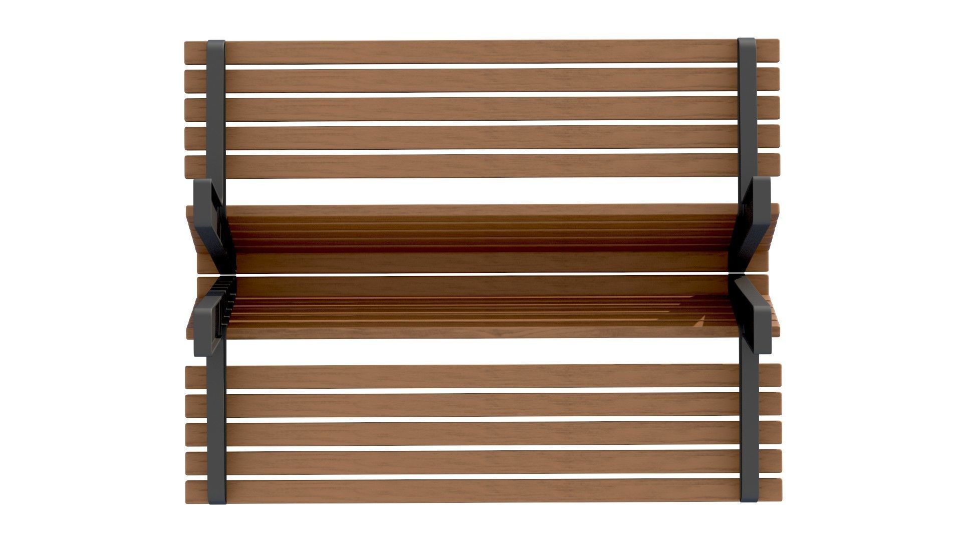 City Bench 02 Low-poly 3D model_9